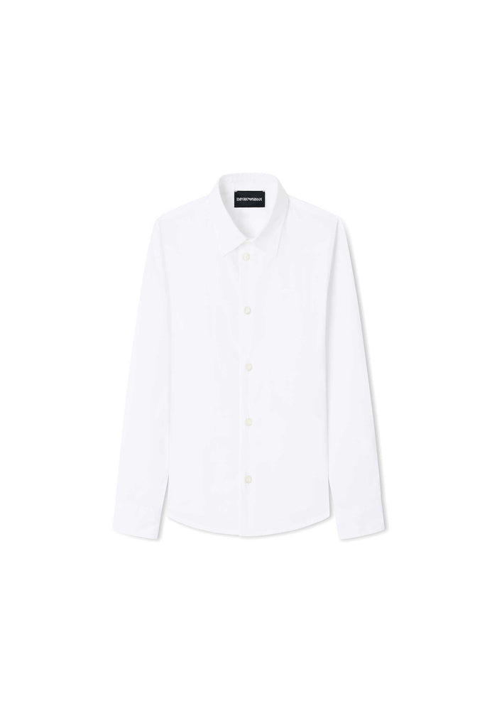 Armani Camicia Bianca Per Ragazzi Manica Lunga