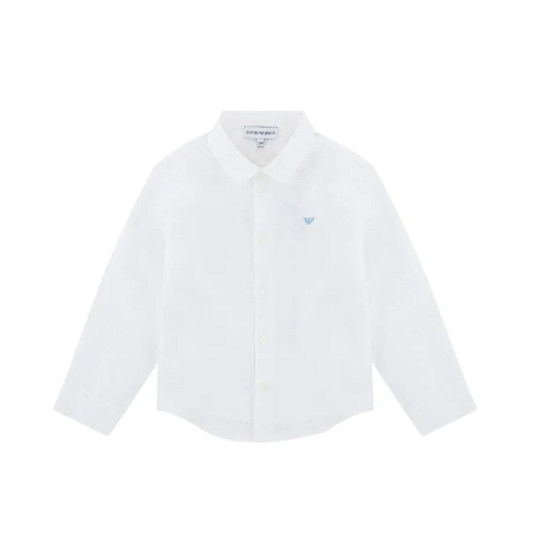 Armani White Linen Shirt for Baby Boys