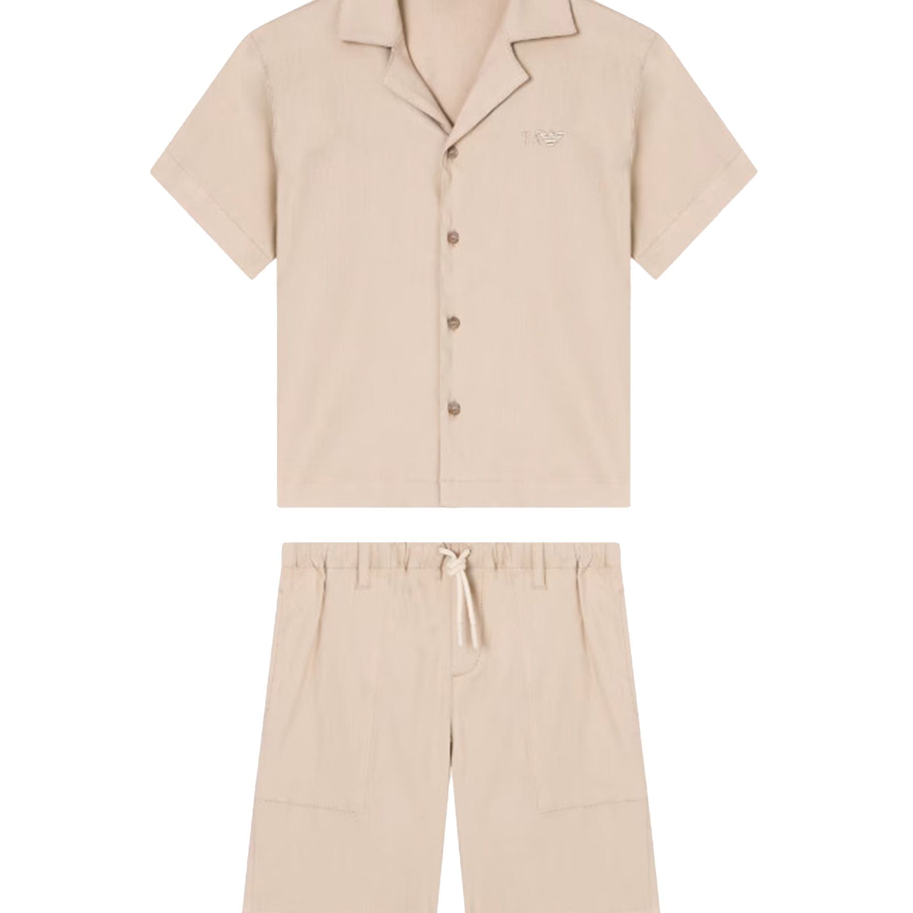 Elegant Linen Shirt and Bermuda Shorts Set for Ceremony