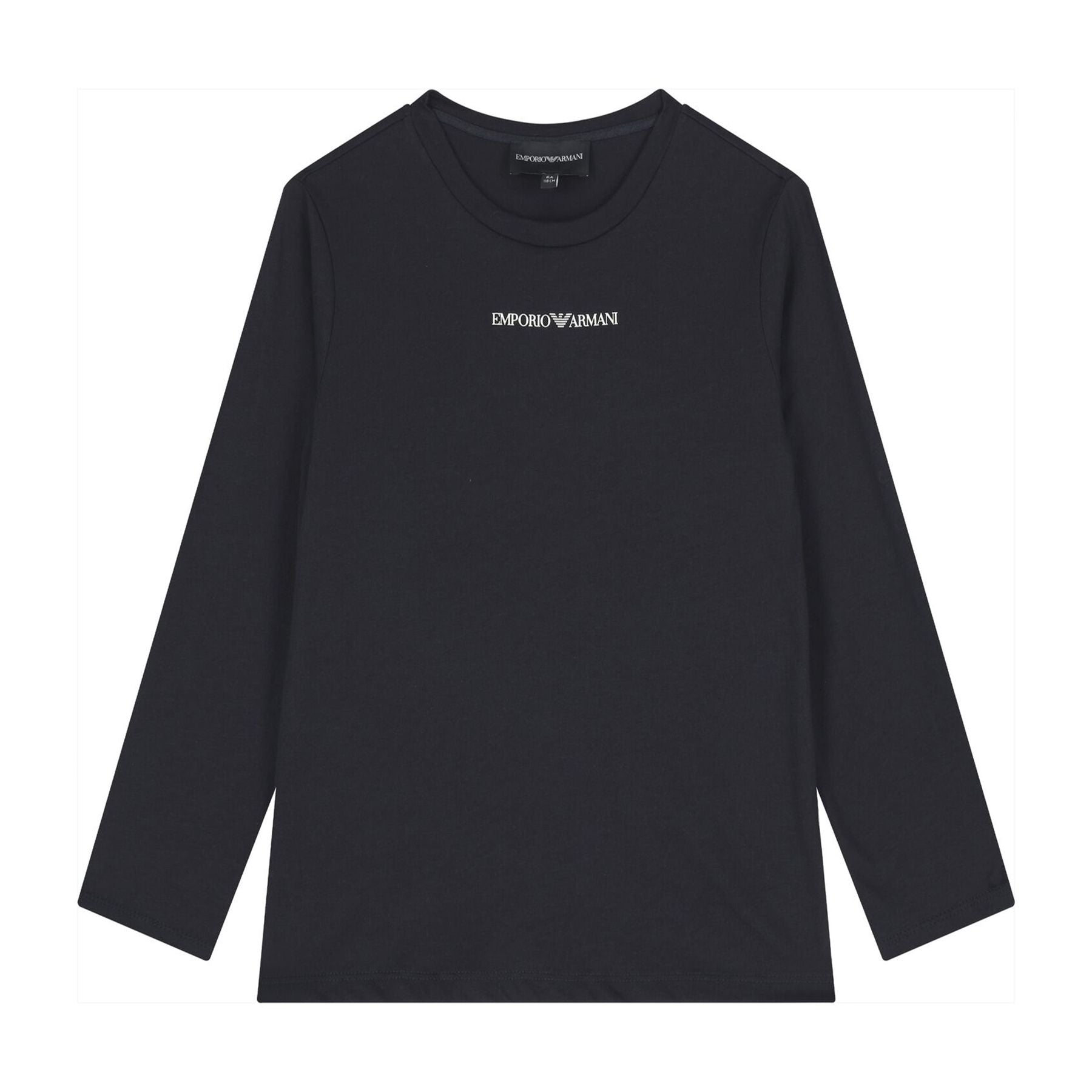 Armani Crew Neck T-shirt Solid Color Blue White