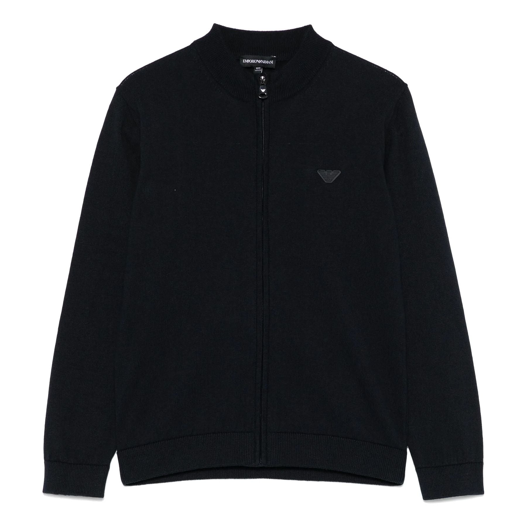 Elegant cardigan sweater in dark blue with logo