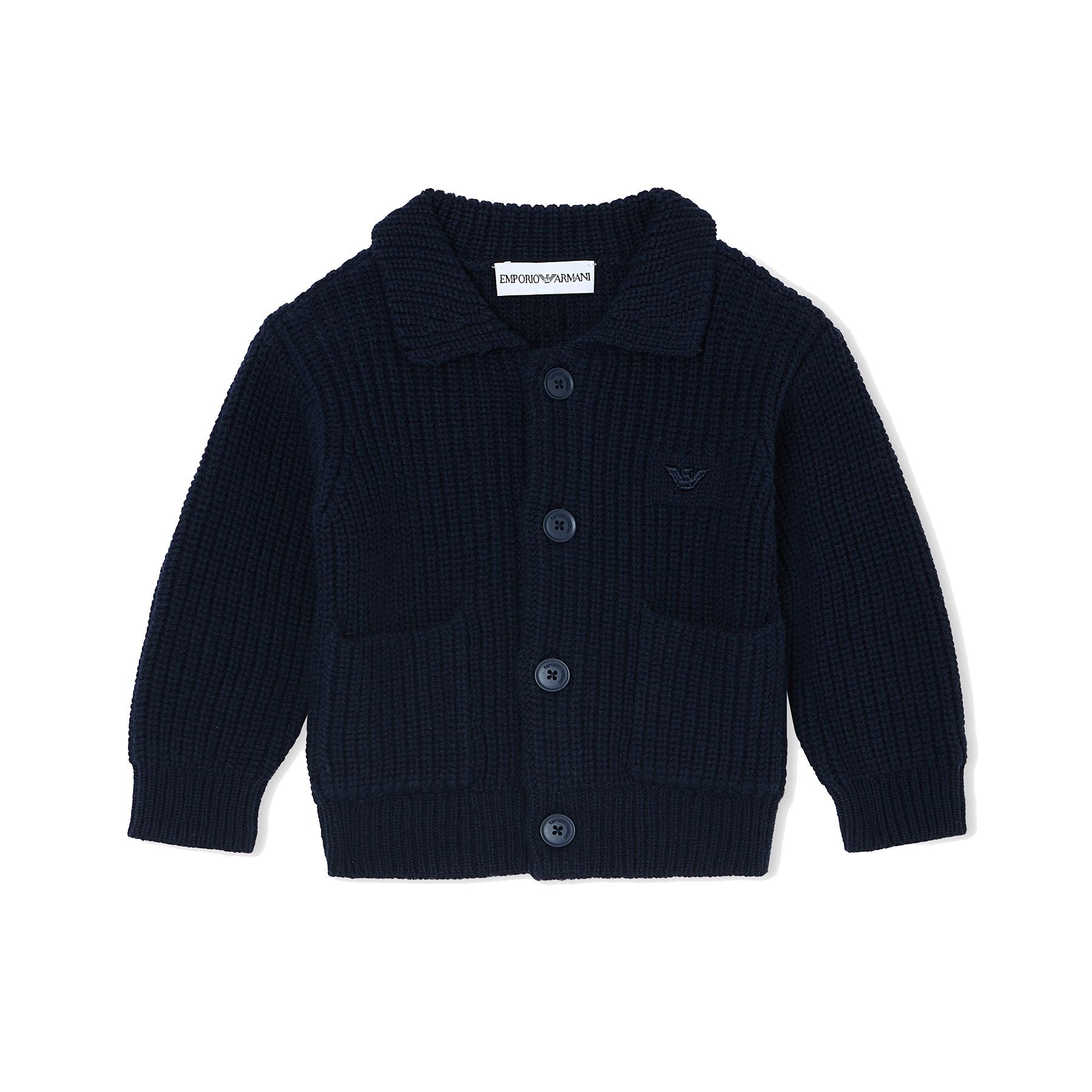 Armani Baby Blue Buttoned Cardigan Sweater