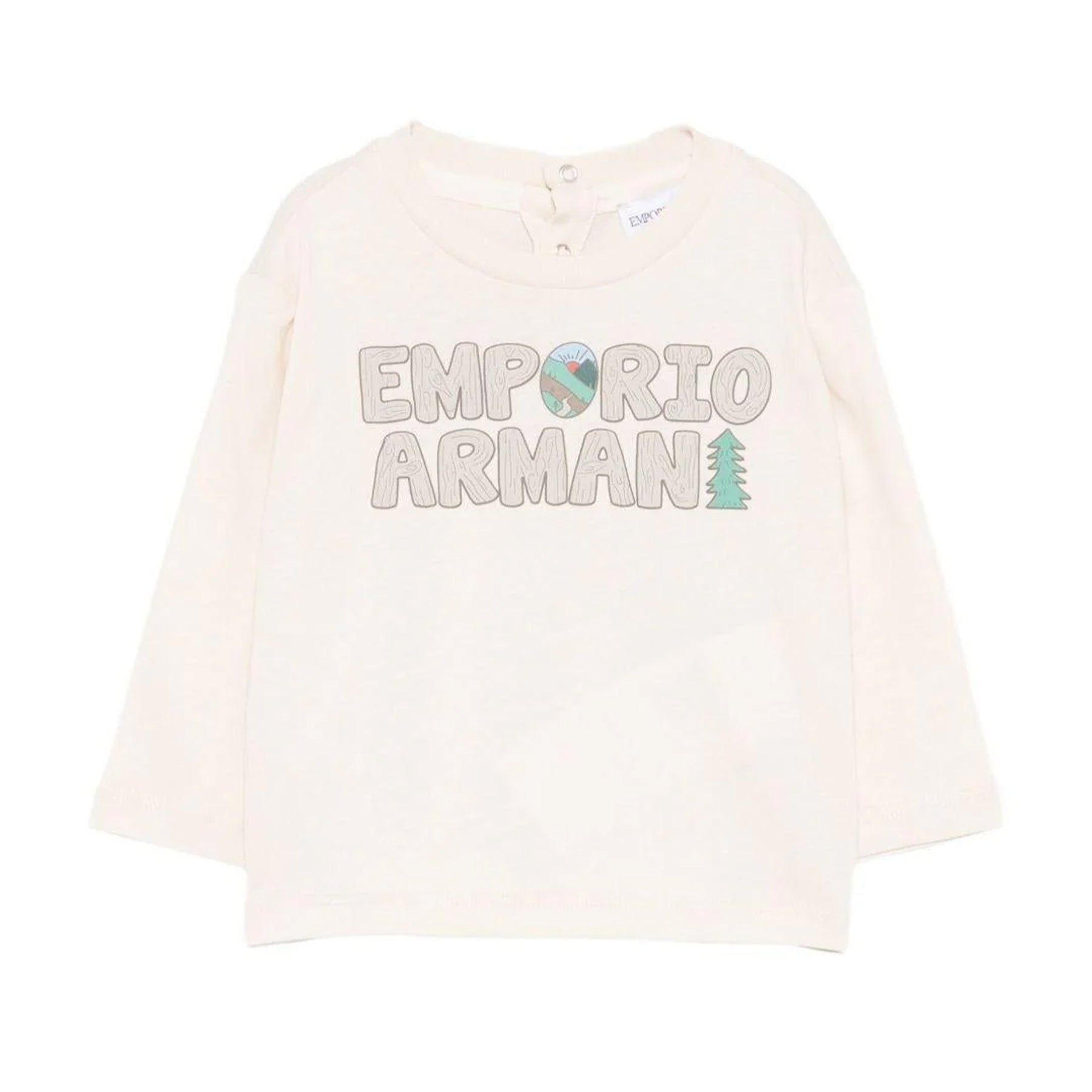 Armani Printed Crew Neck T-shirt Sand