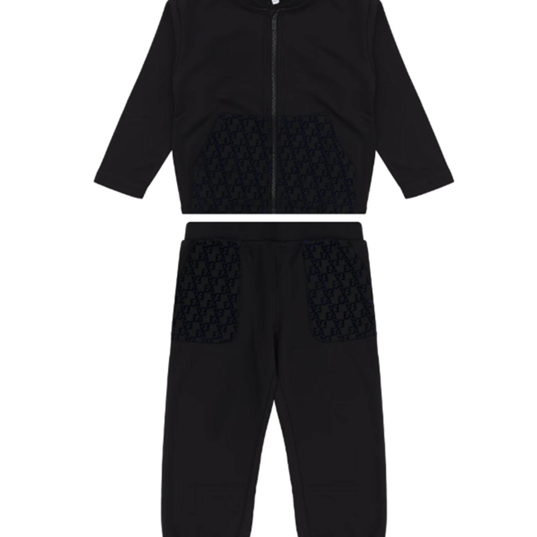 Armani Tracksuit with Full Zip Sweatshirt and Blue Logo Trousers