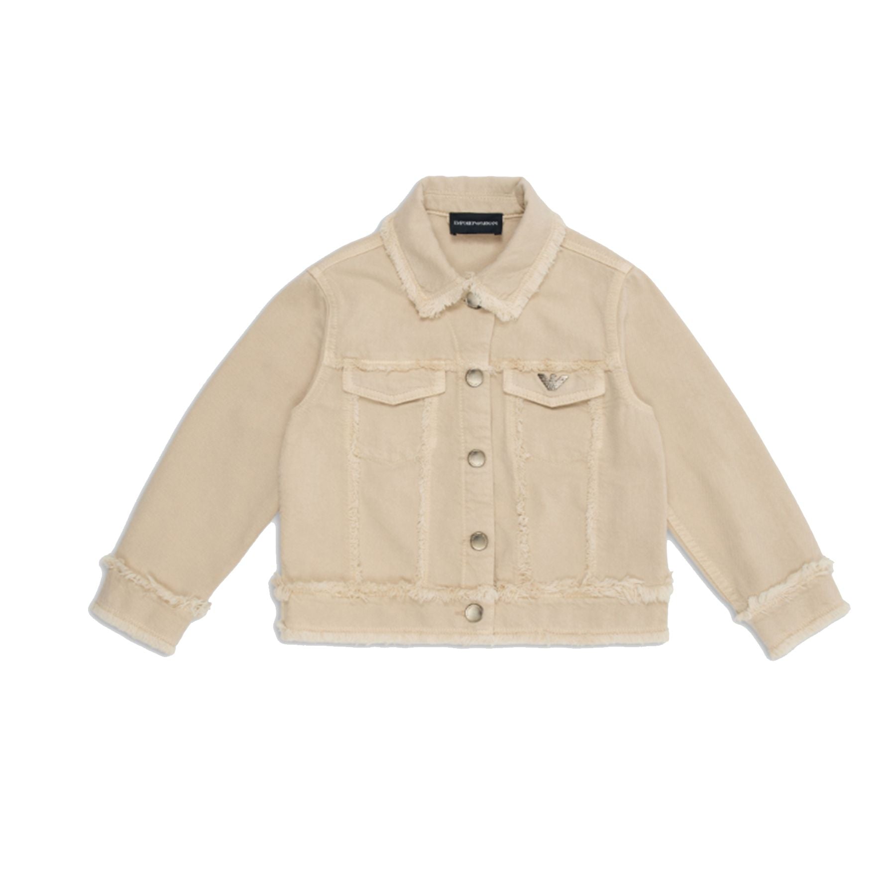 Armani Lightweight Beige Denim Jacket with Fringes
