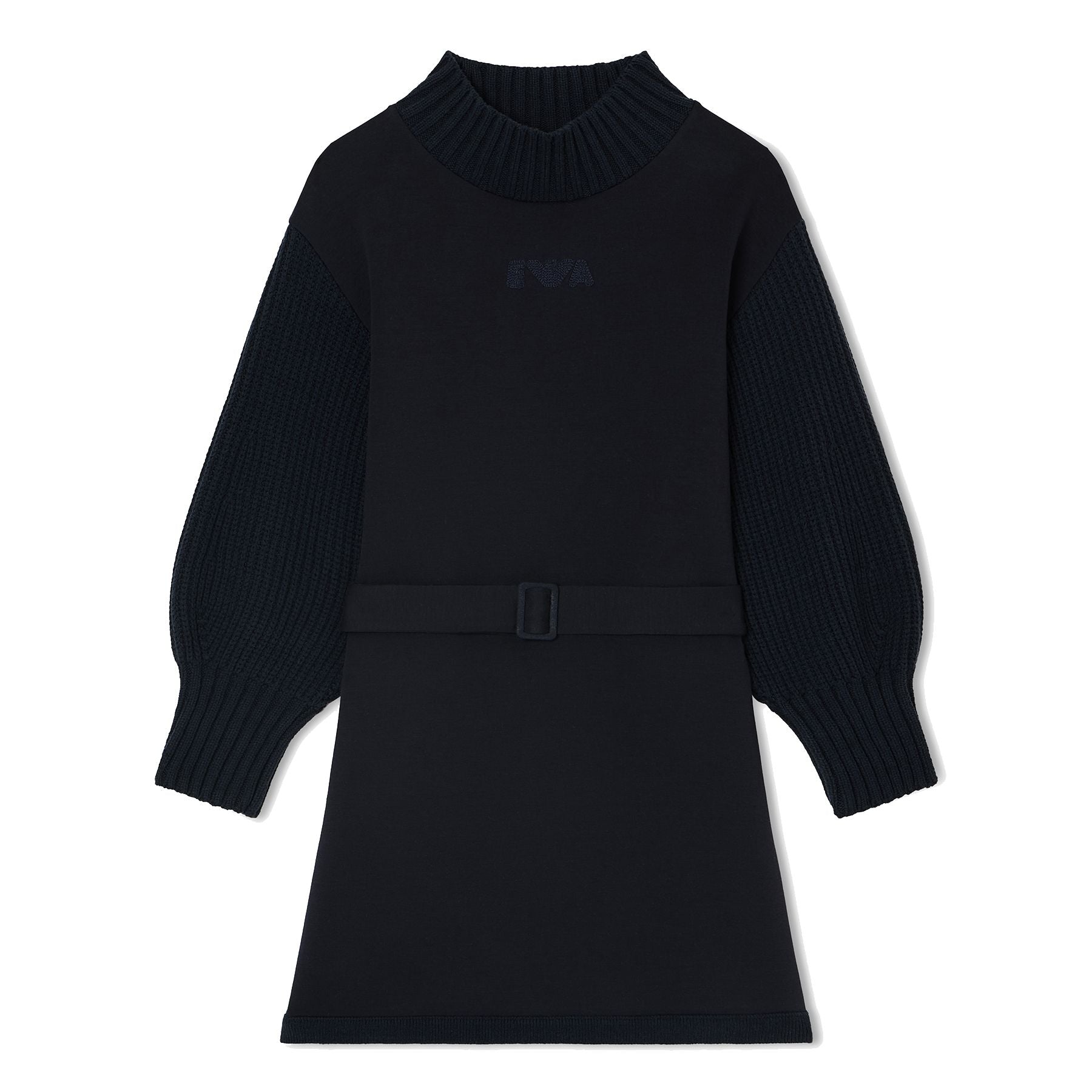 Armani Turtleneck Dress Made of Soft Double Jersey in Blue