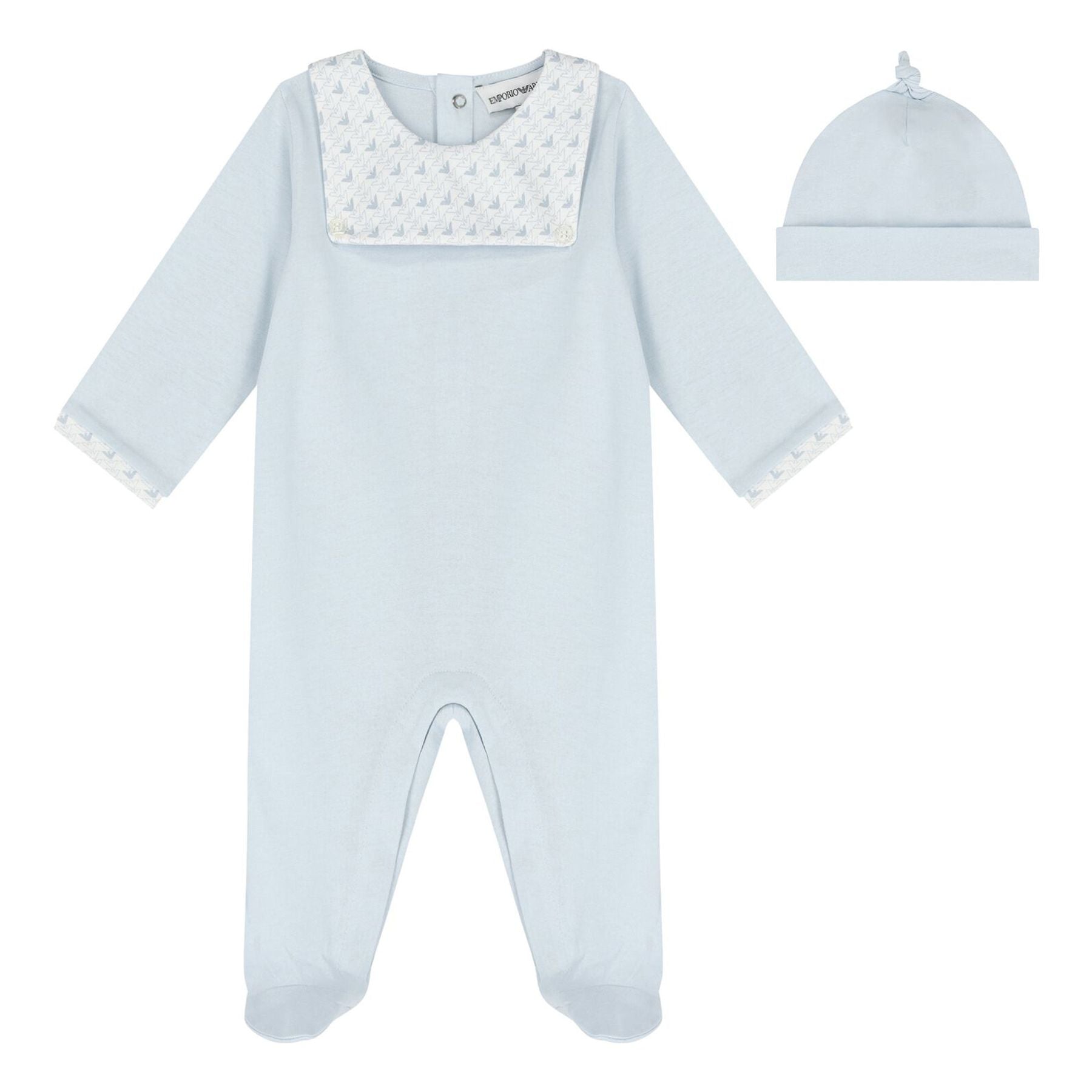 Armani Logo Onesie and Matching Hat Gift Set