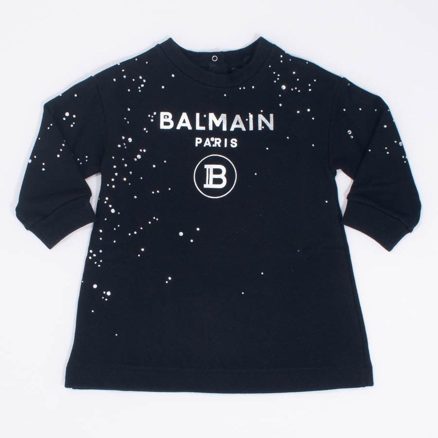 Balmain Long Sleeve Crew Neck Dress