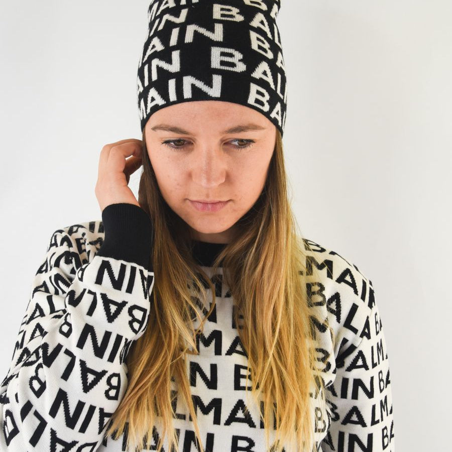 Balmain Printed Knit Hat