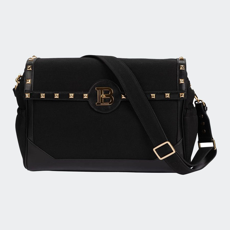 Balmain Solid Color Bag with Gold Logo