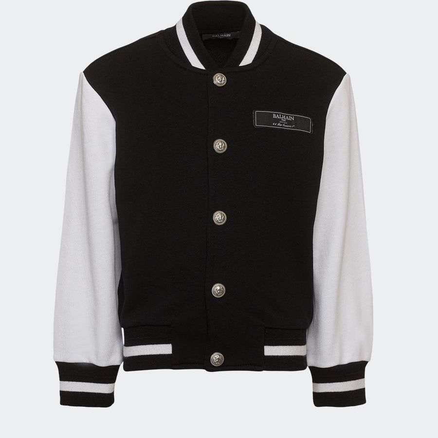 Balmain Bomber Sweatshirt with Applied Logo