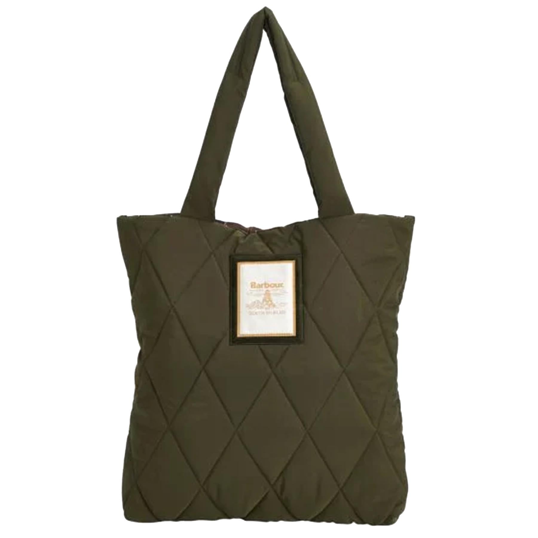 Quilted bag in olive green fabric