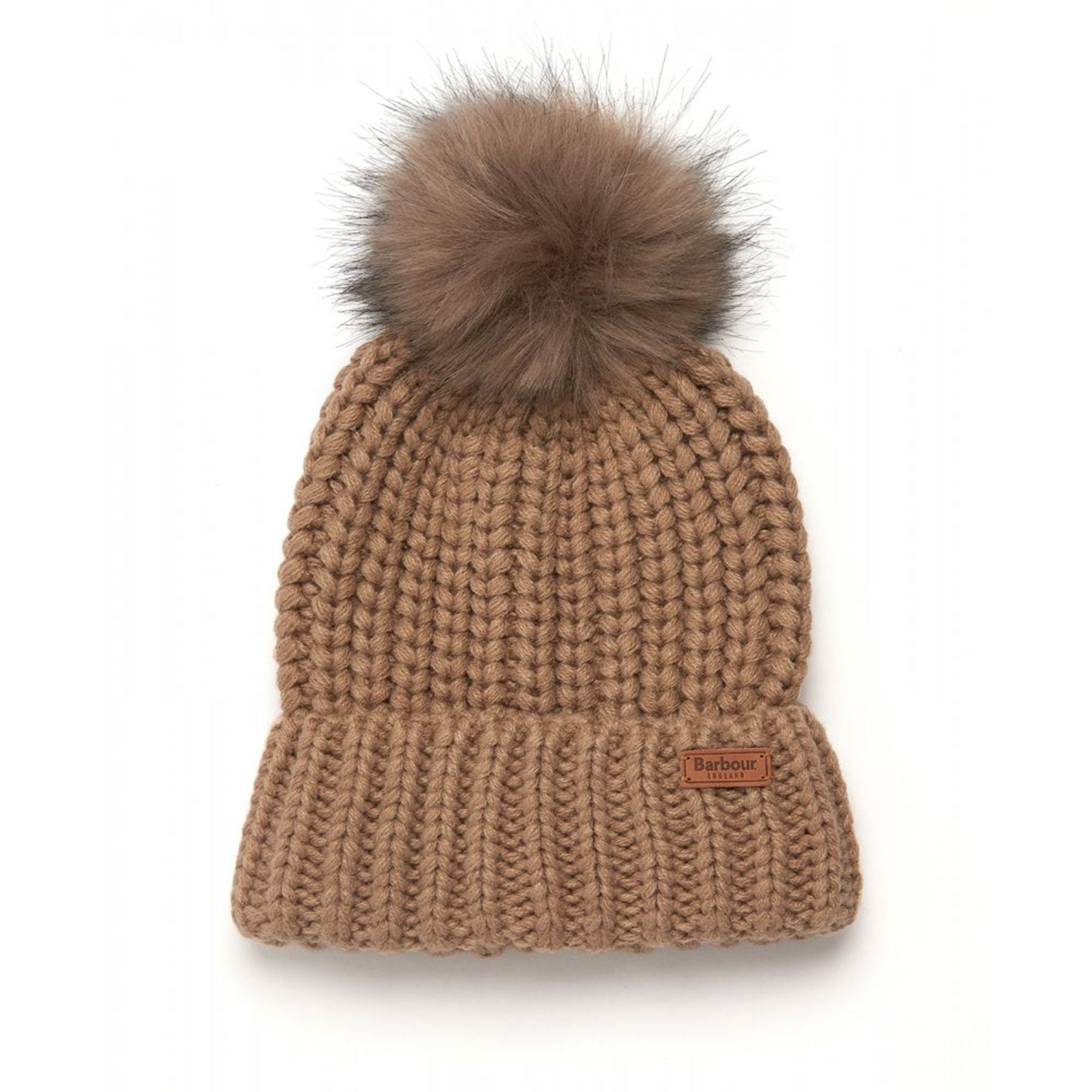 Barbour Chunky Knit Hat with Patch