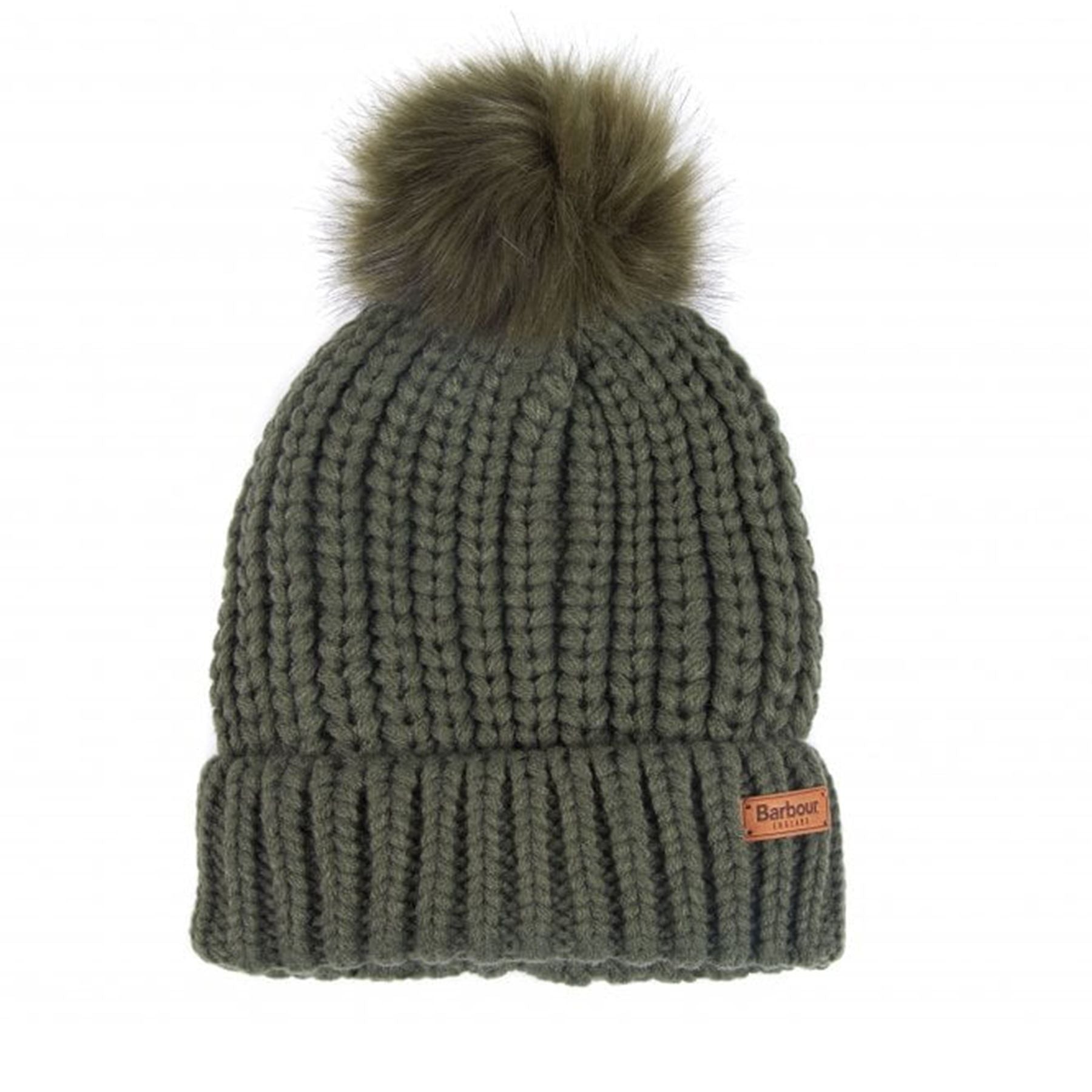Barbour Chunky Knit Hat with Patch