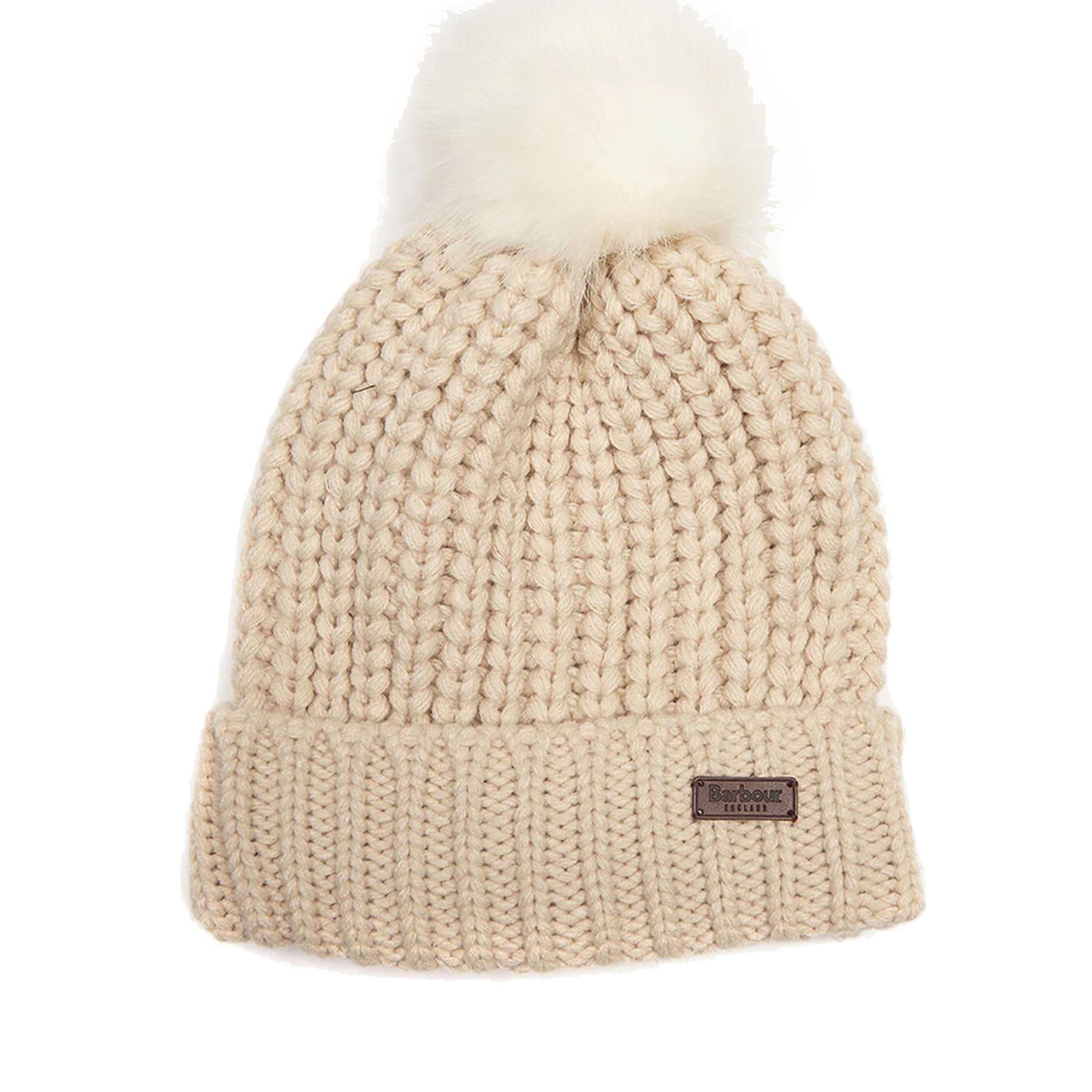 Barbour Chunky Knit Hat with Patch