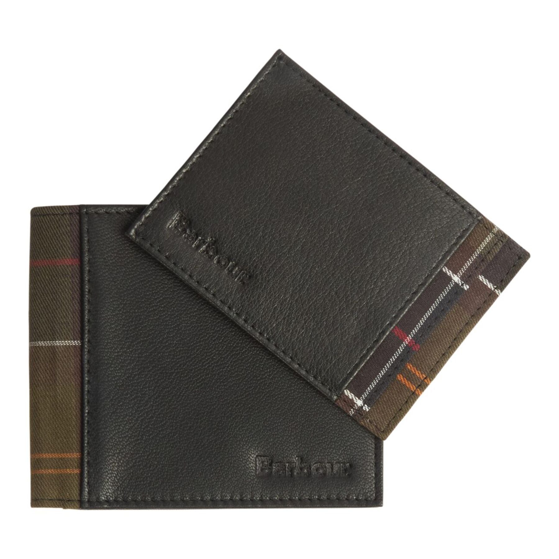 Barbour Tartan Black Wallet Gift Set with Card and Coin Holder