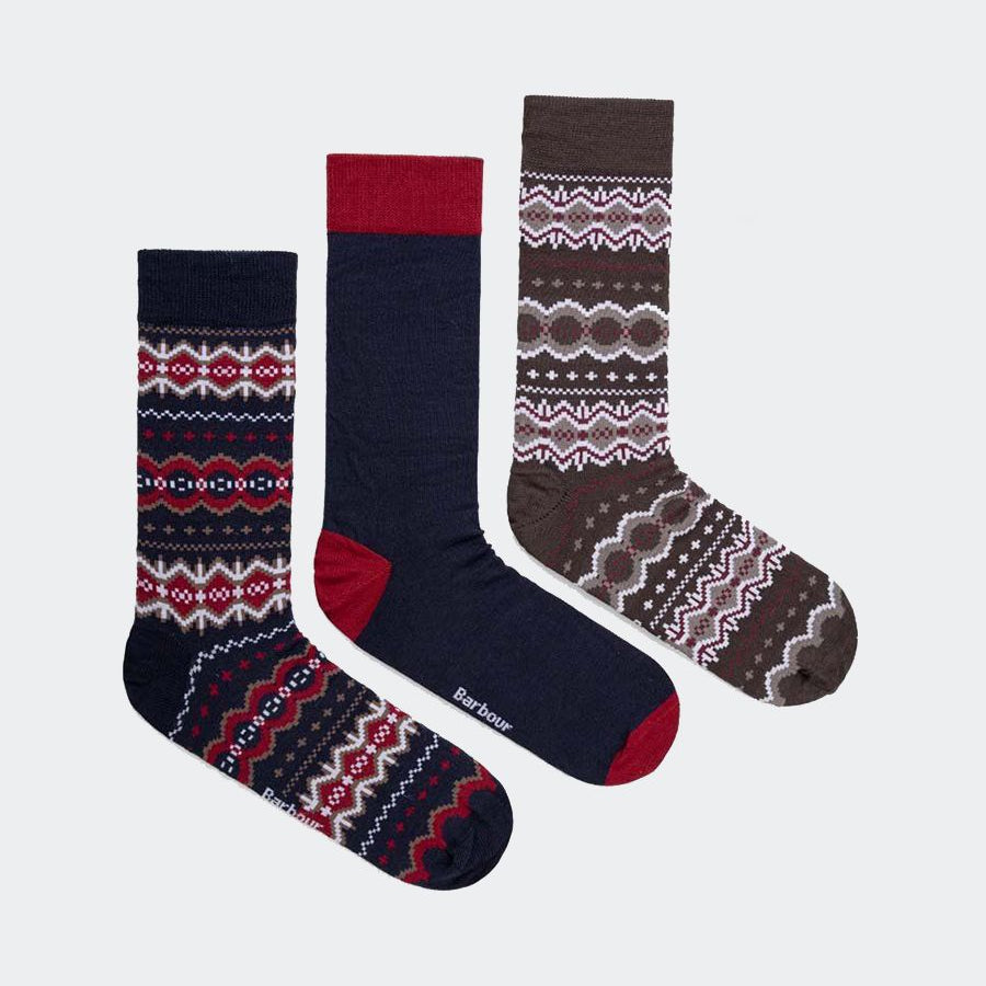 Barbour Fairisle Sock Gift Box Gift Set