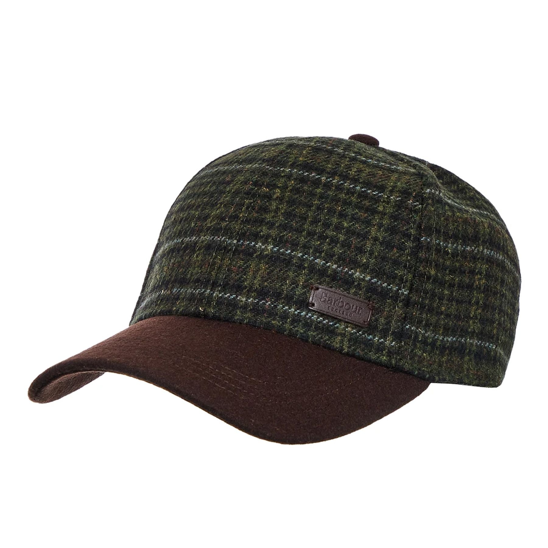 Barbour Tartan Check Hat Brown and Green