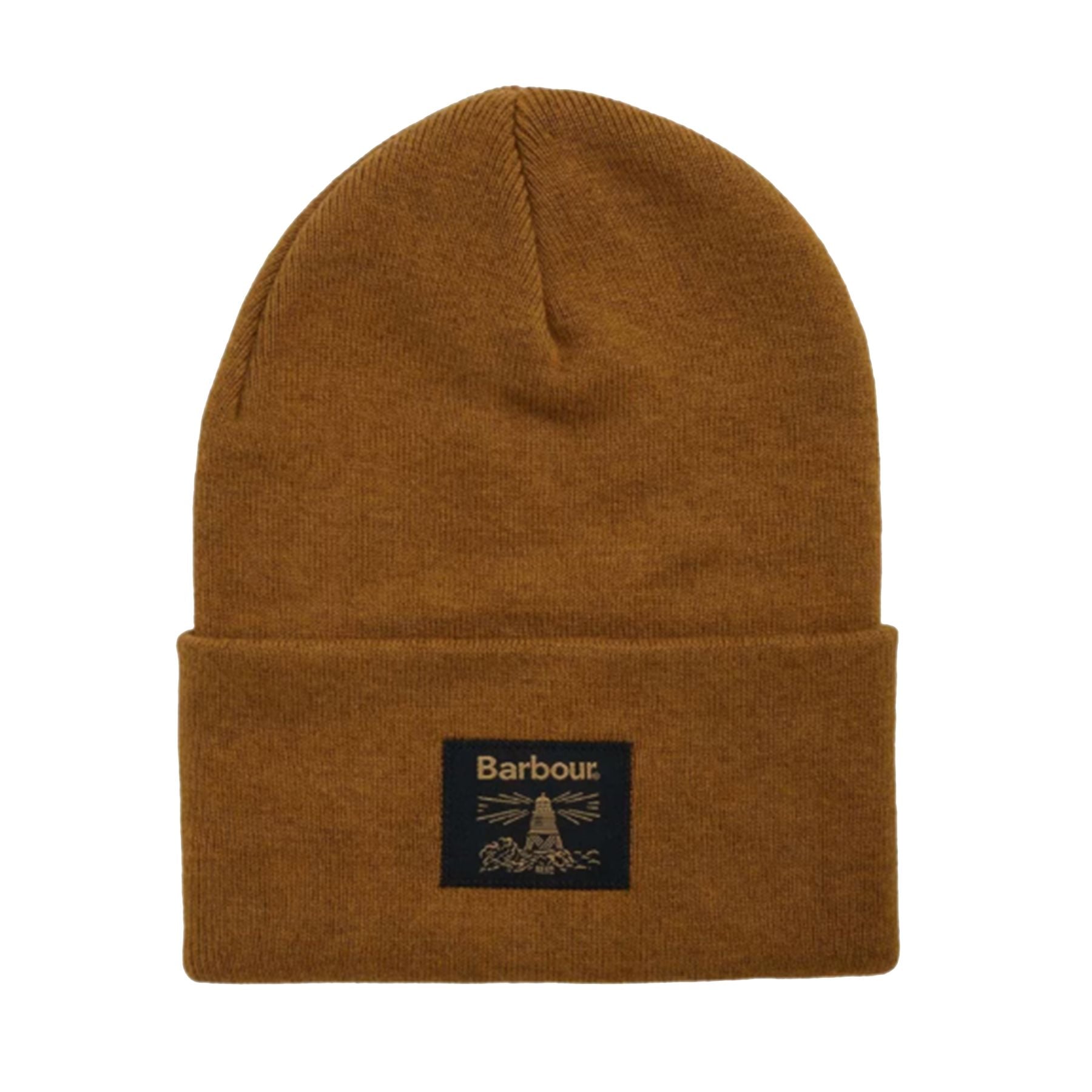 Barbour Beanie Hat with Knit Cuff in Brown
