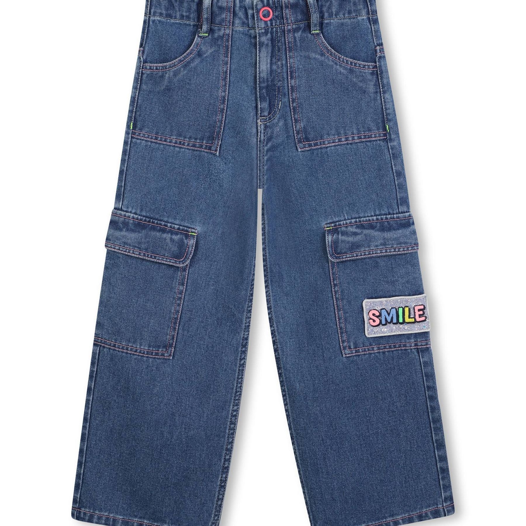 Billieblush Jeans with Shiny Logo Embroidery on One Pocket