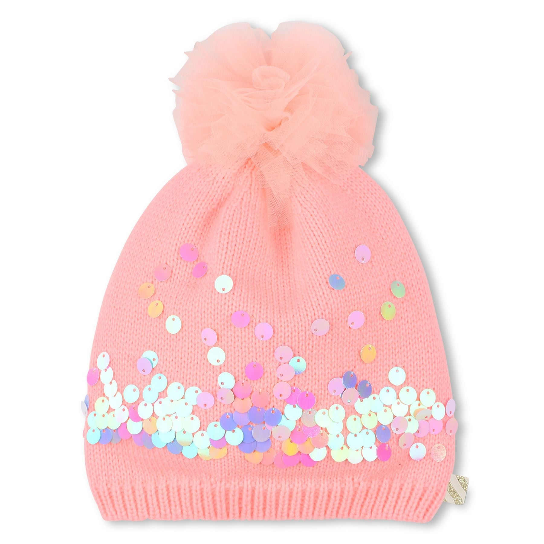 Billieblush Colorful Knit Hat with Large Sequins