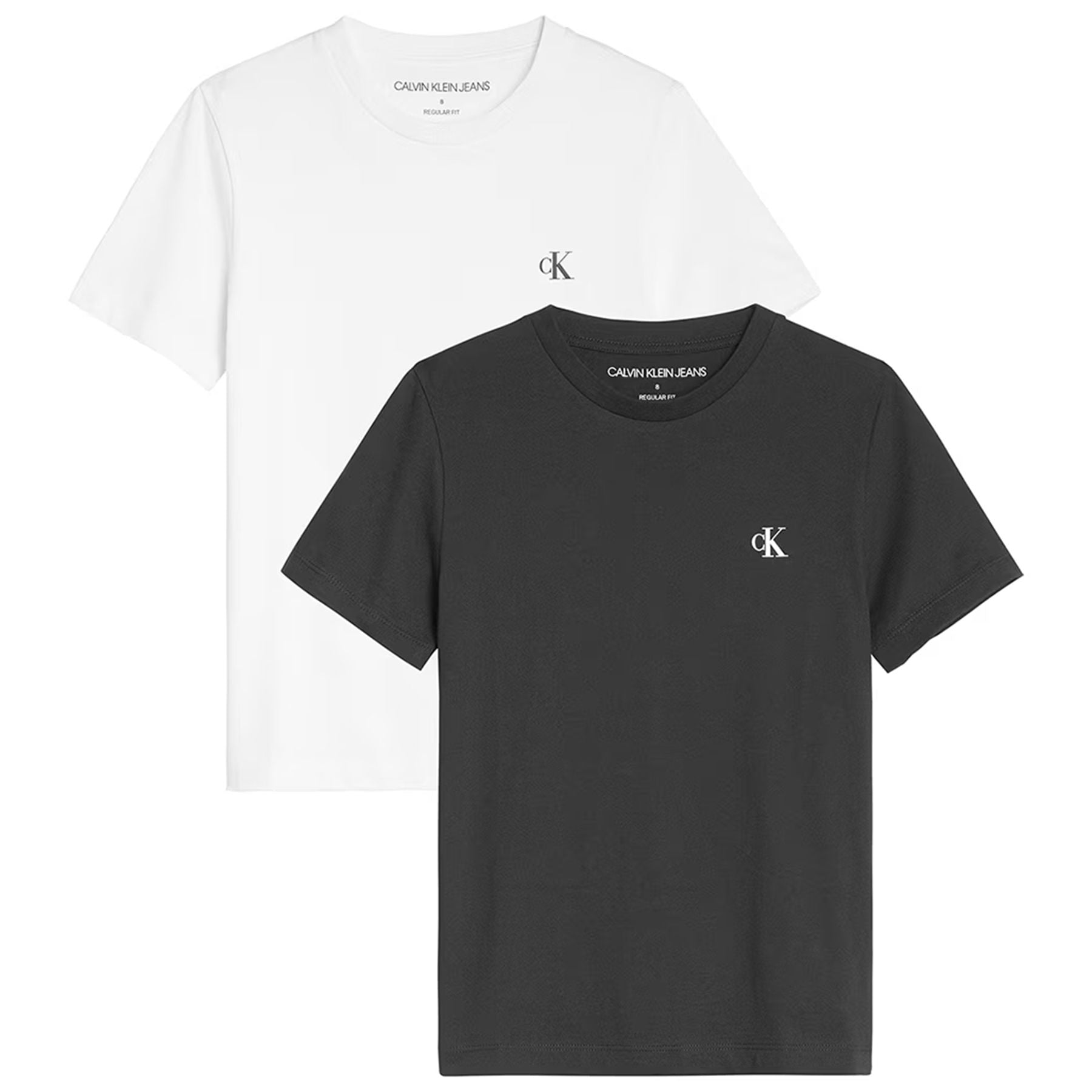 2-pack black and white monogrammed T-shirts