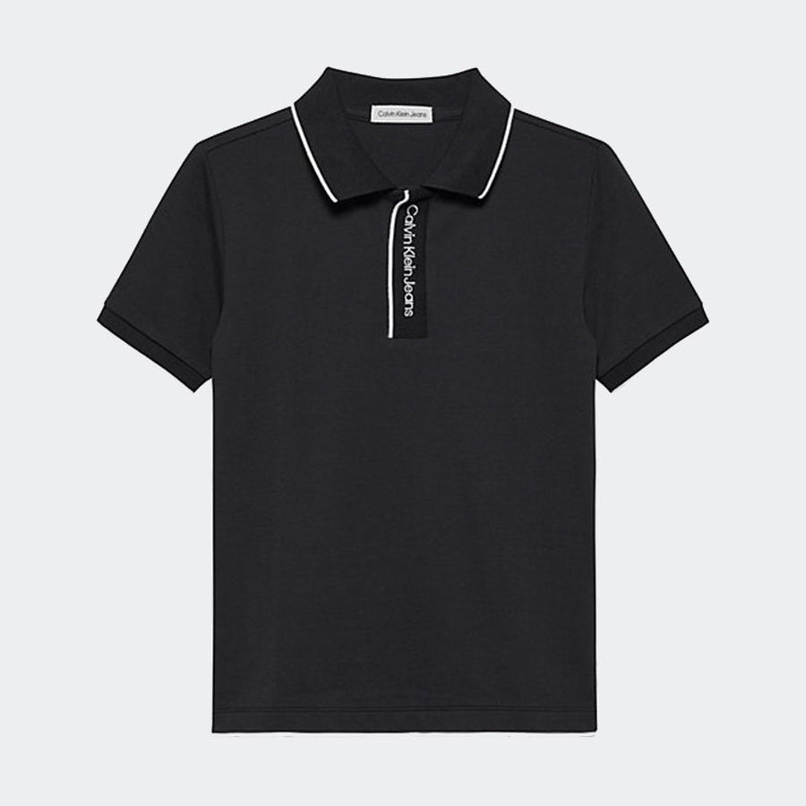 Polo with Intarsia Logo