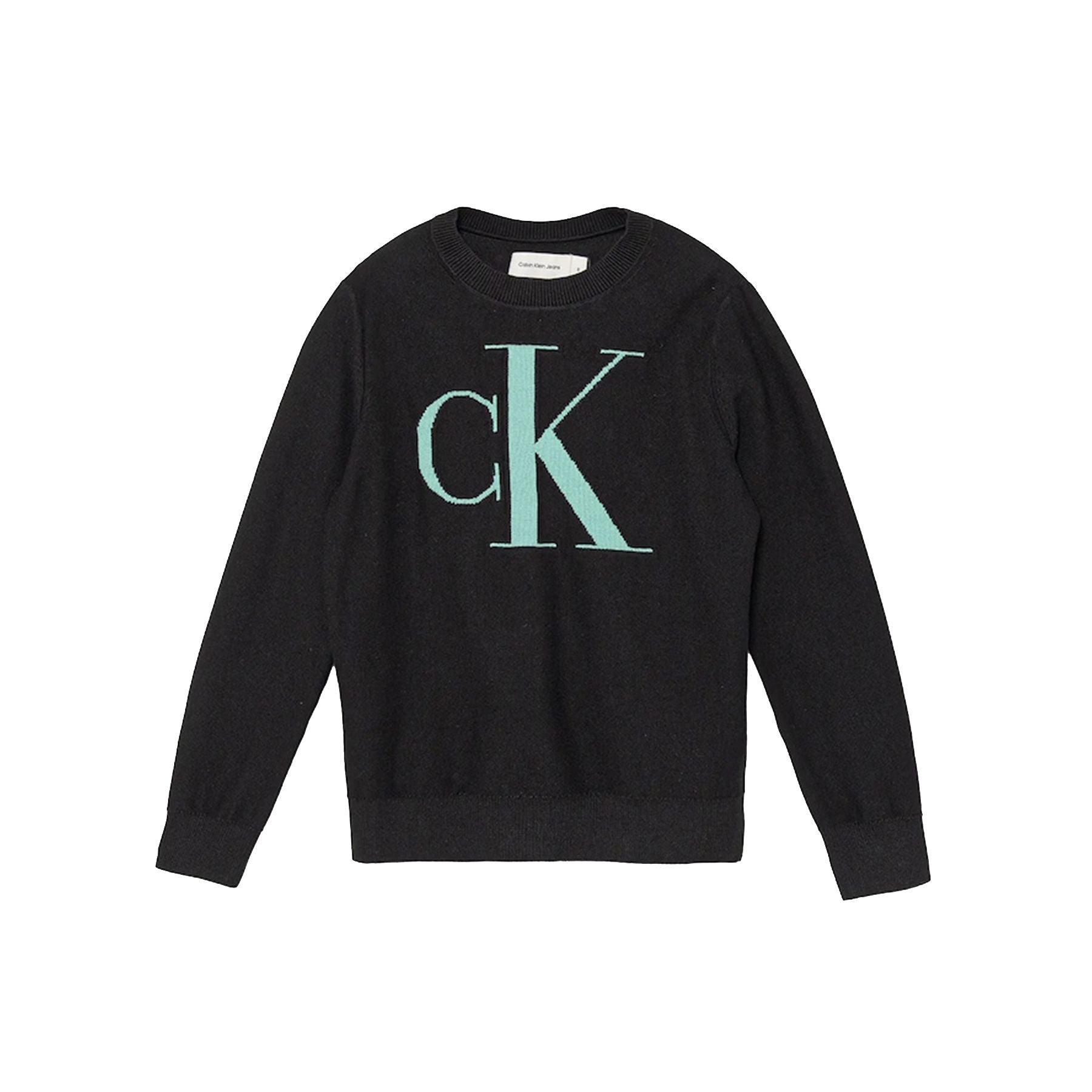 Grey monogram crew neck sweater