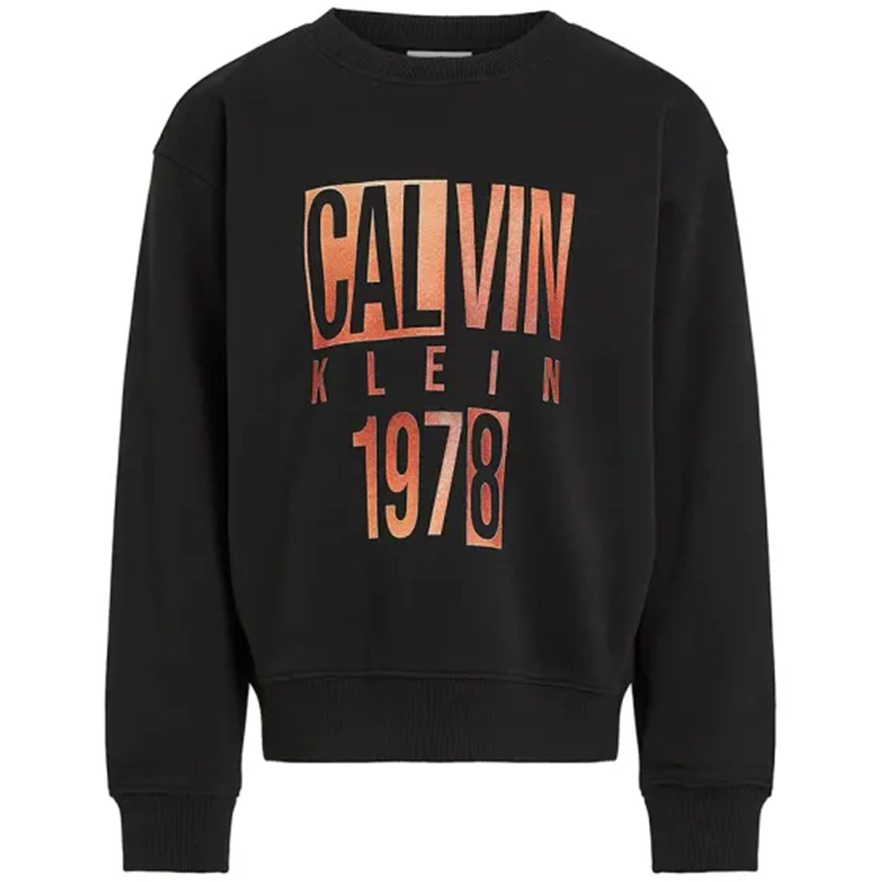 Black Printed Crewneck Sweatshirt