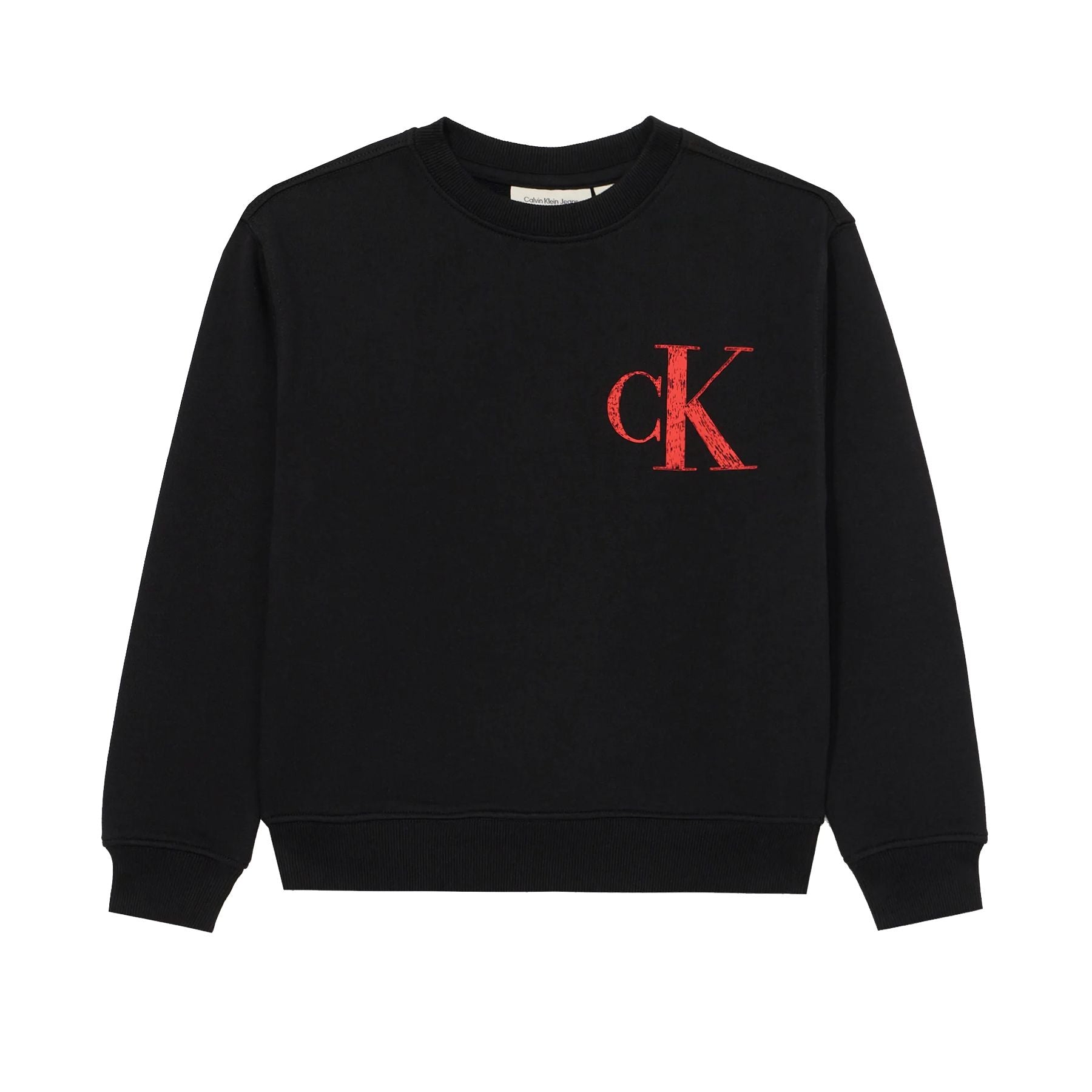 Calvin Klein Kids Black Crewneck Sweatshirt with Back Graphic