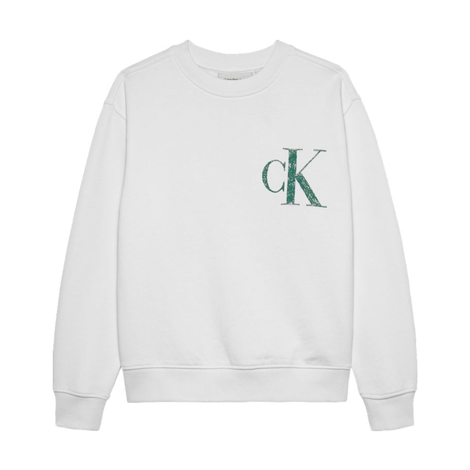 White crewneck sweatshirt with back graphic