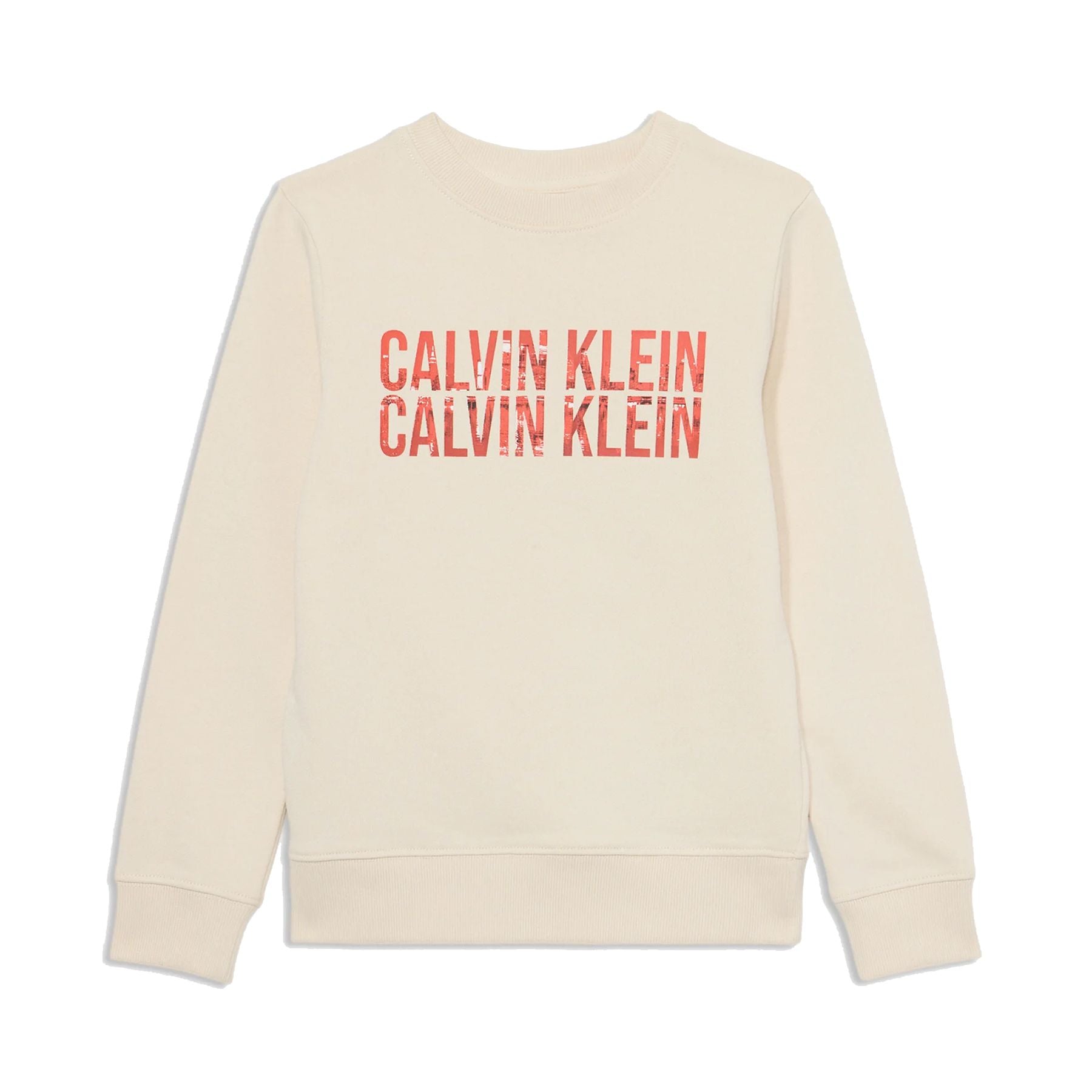 Calvin Klein Kids Light Grey Crewneck Sweatshirt with Logo