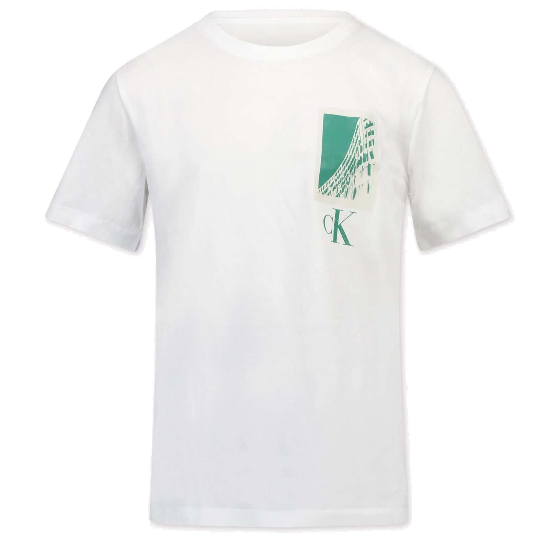 Calvin Klein Kids Two-Tone Crew Neck T-Shirt with Logo