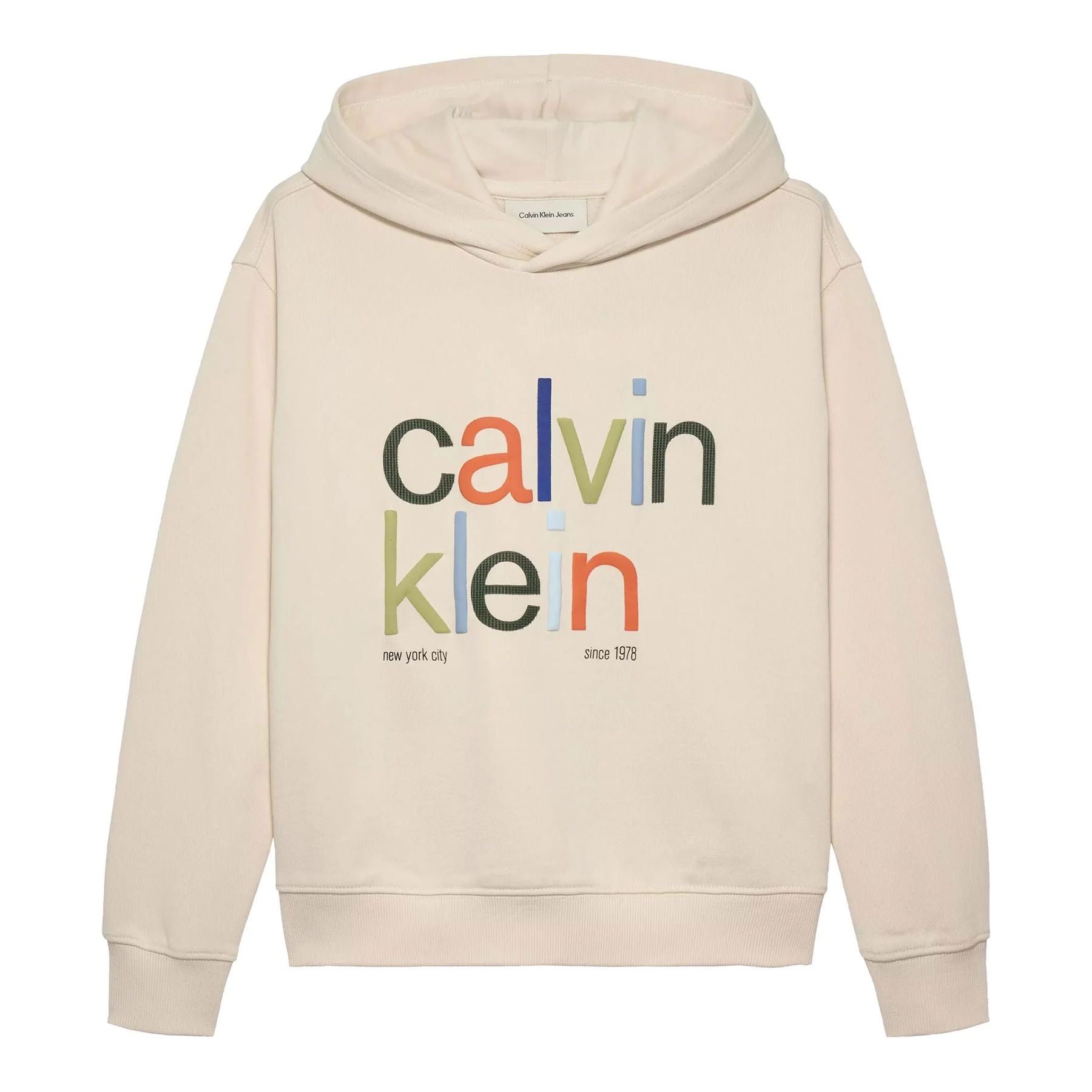 Calvin Klein Kids Hoodie with Terry Logo Graphic in Color