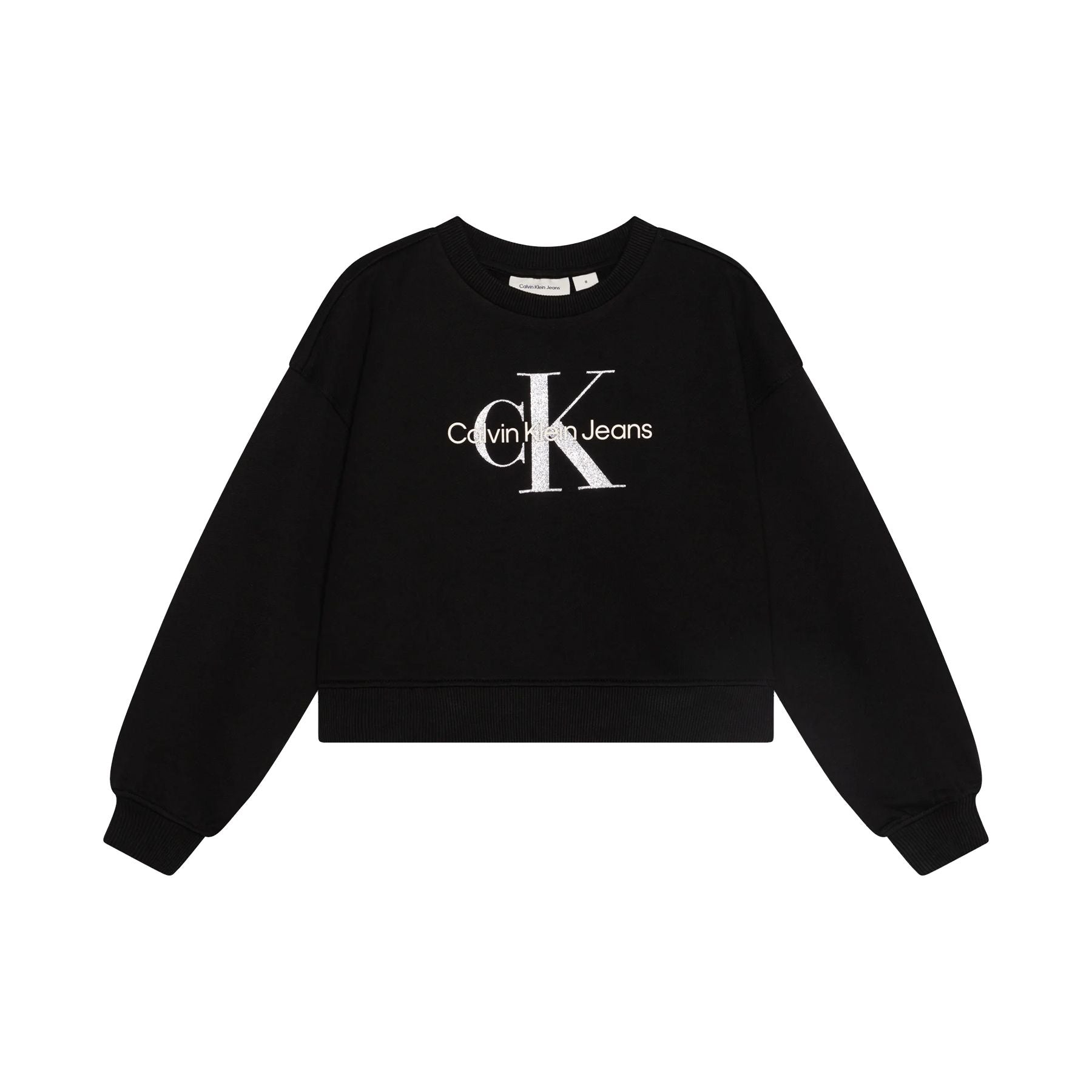 Glitter crewneck sweatshirt with monologue