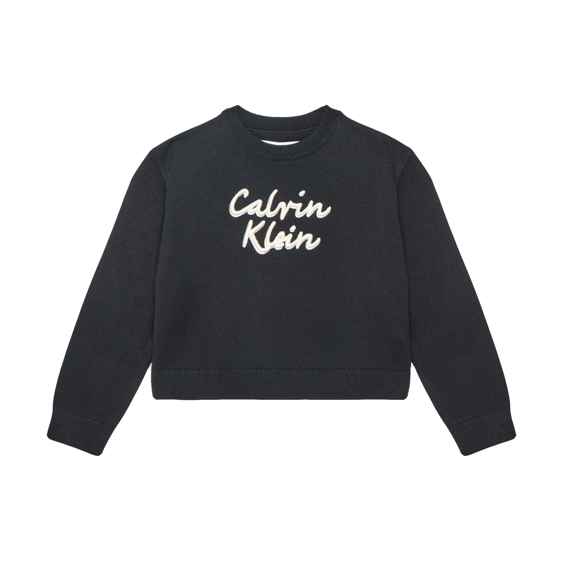 Calvin Klein Kids Black Sweater with Metallic Logo