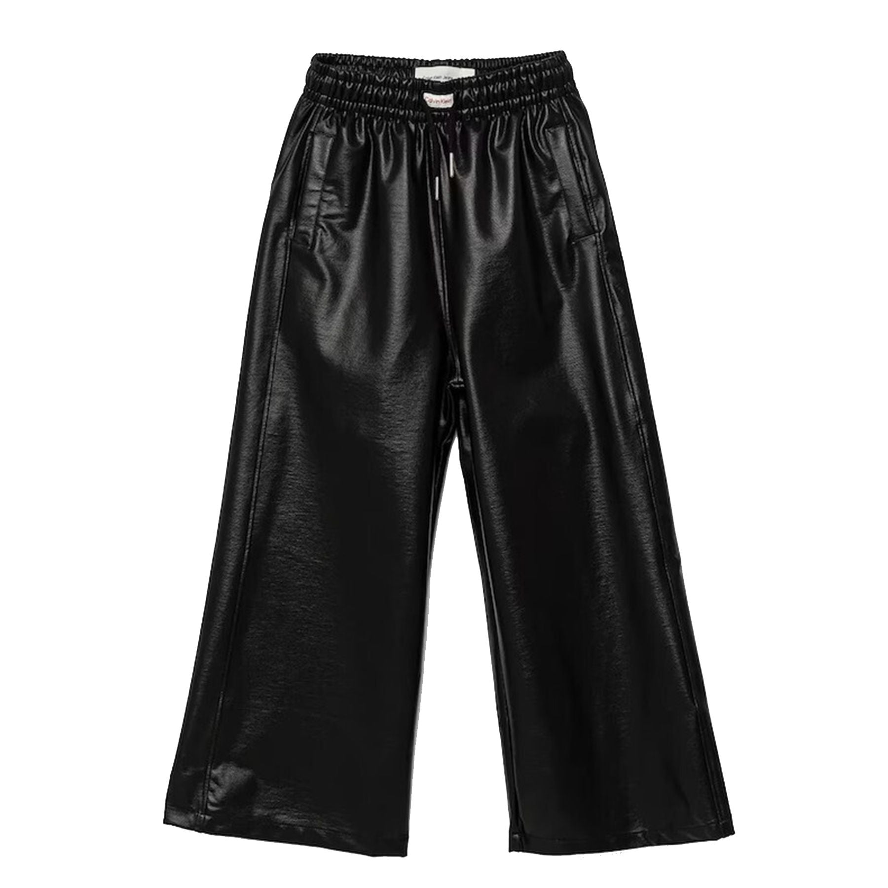 Calvin Klein Kids Black Faux Leather Trousers