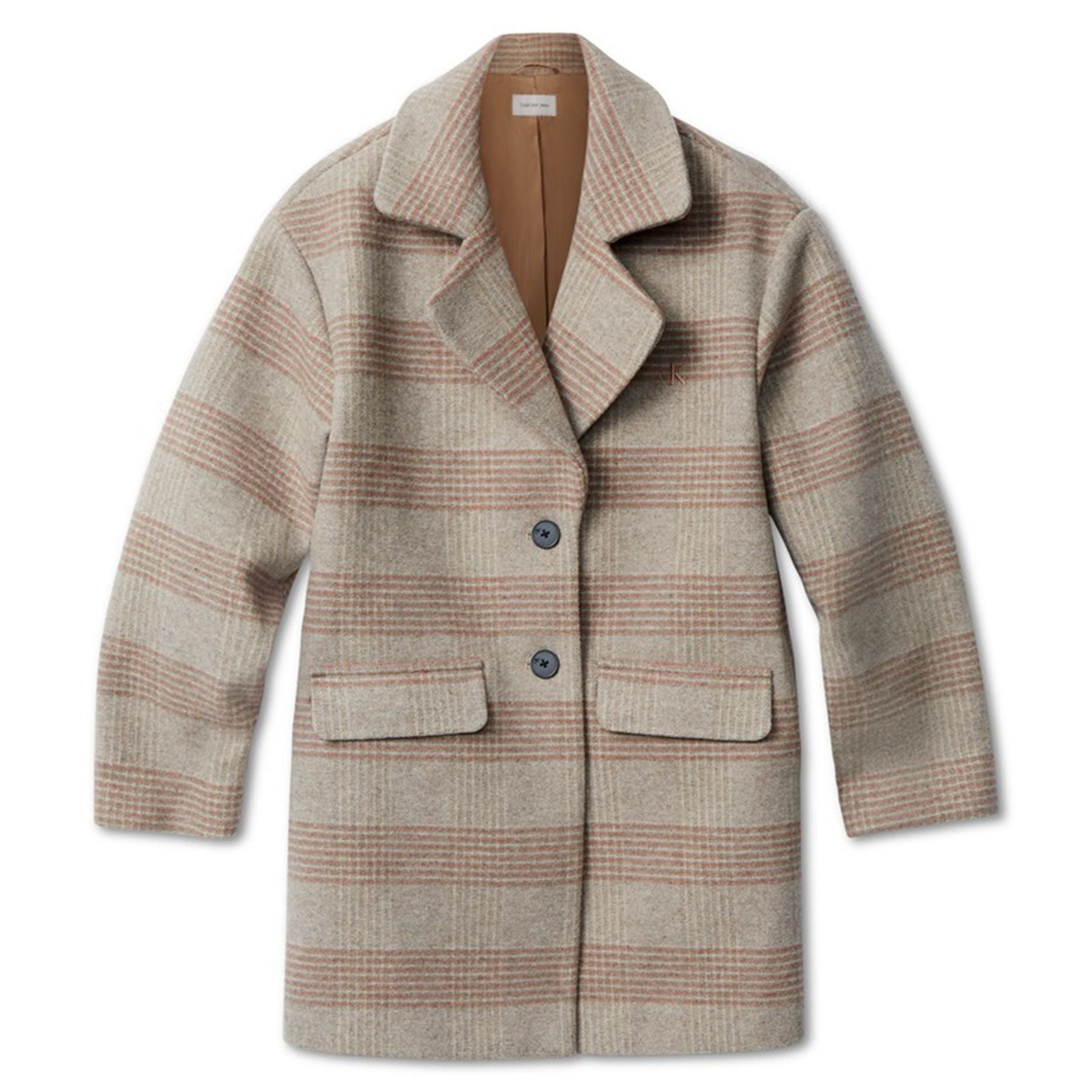 Calvin Klein Kids Checked Wool Coat