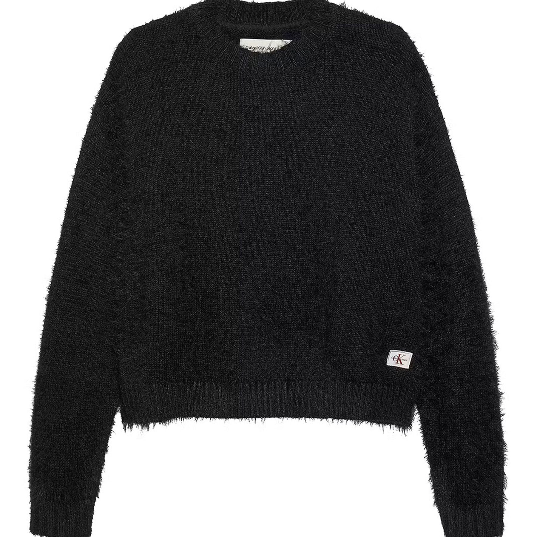 Calvin Klein Kids CK Striped Teddy Bear Sweater in Black and White