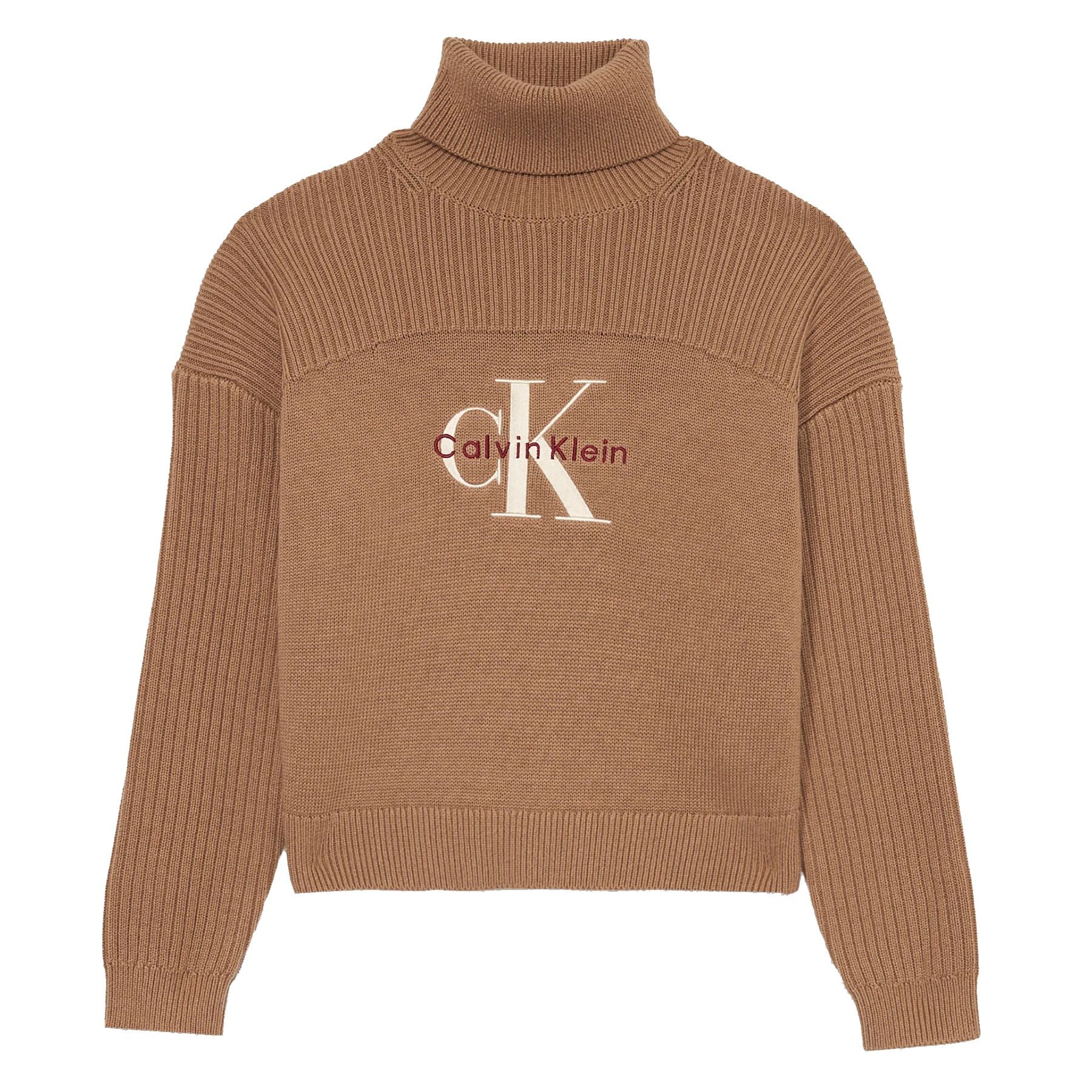 Calvin Klein Kids Monologue Turtleneck Sweater in Hazelnut