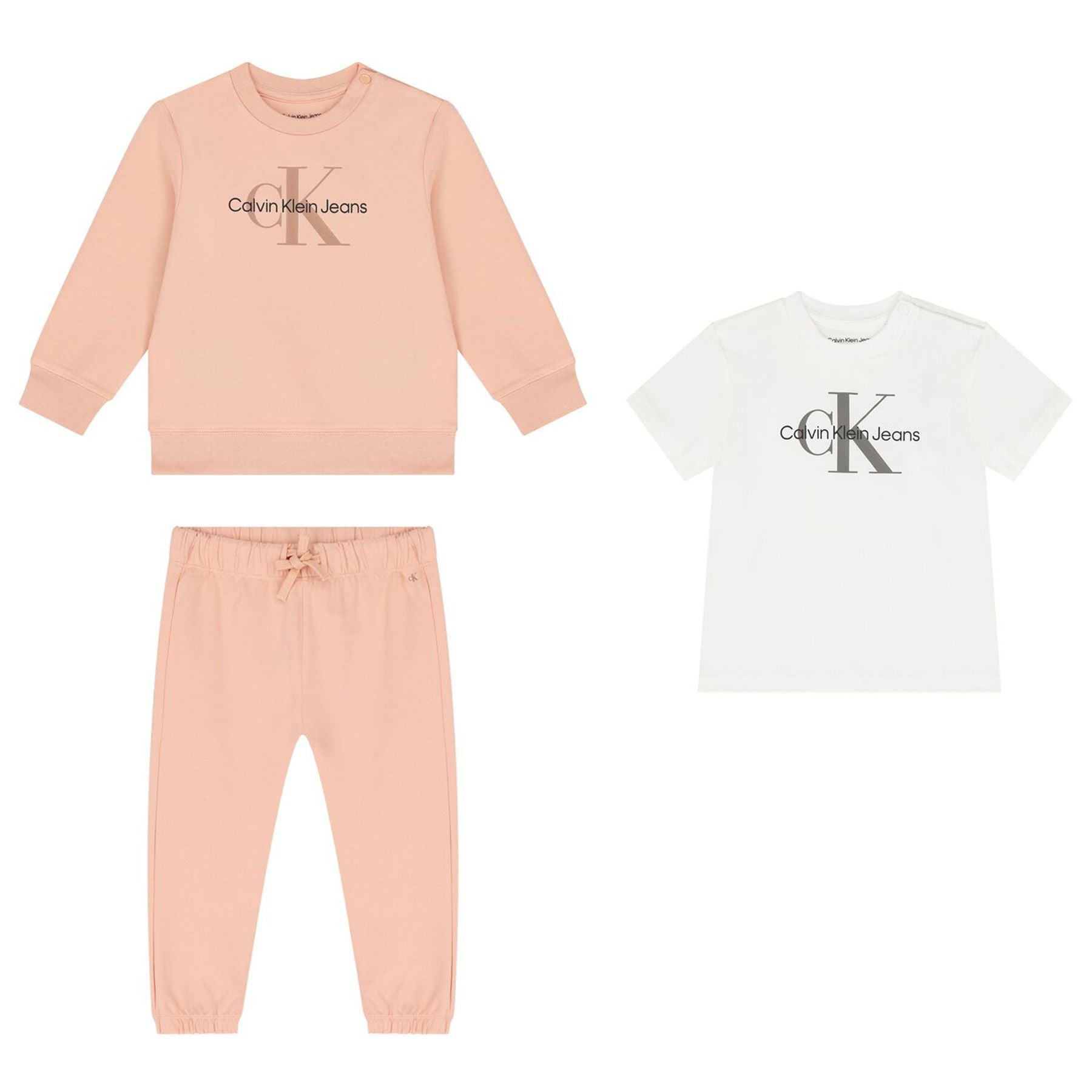 Calvin Klein Kids 3-Piece Sports Set, Joggers, Sweatshirt, and T-Shirt