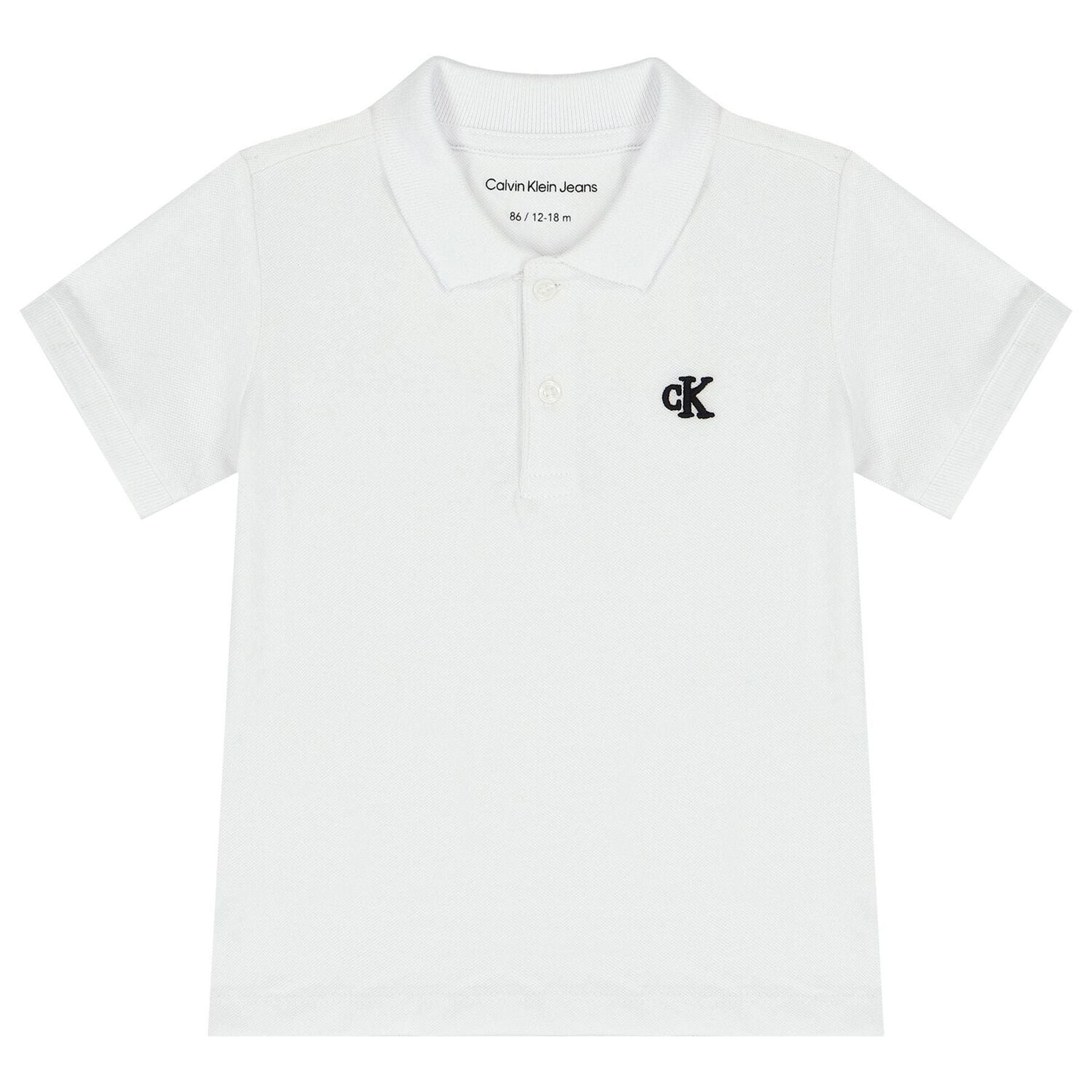 White Piquet Logo Polo