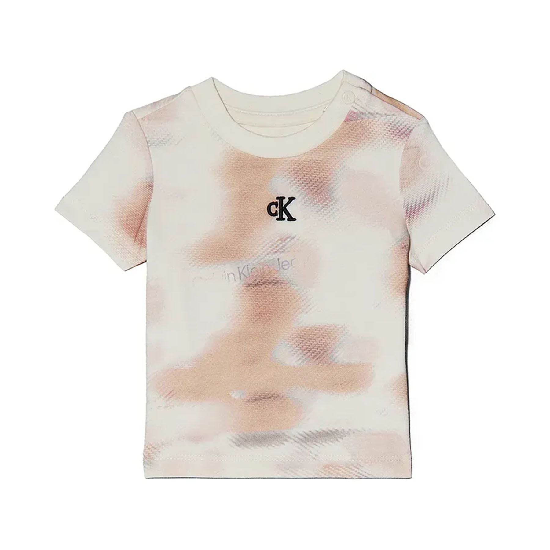 Patterned crew neck T-shirt