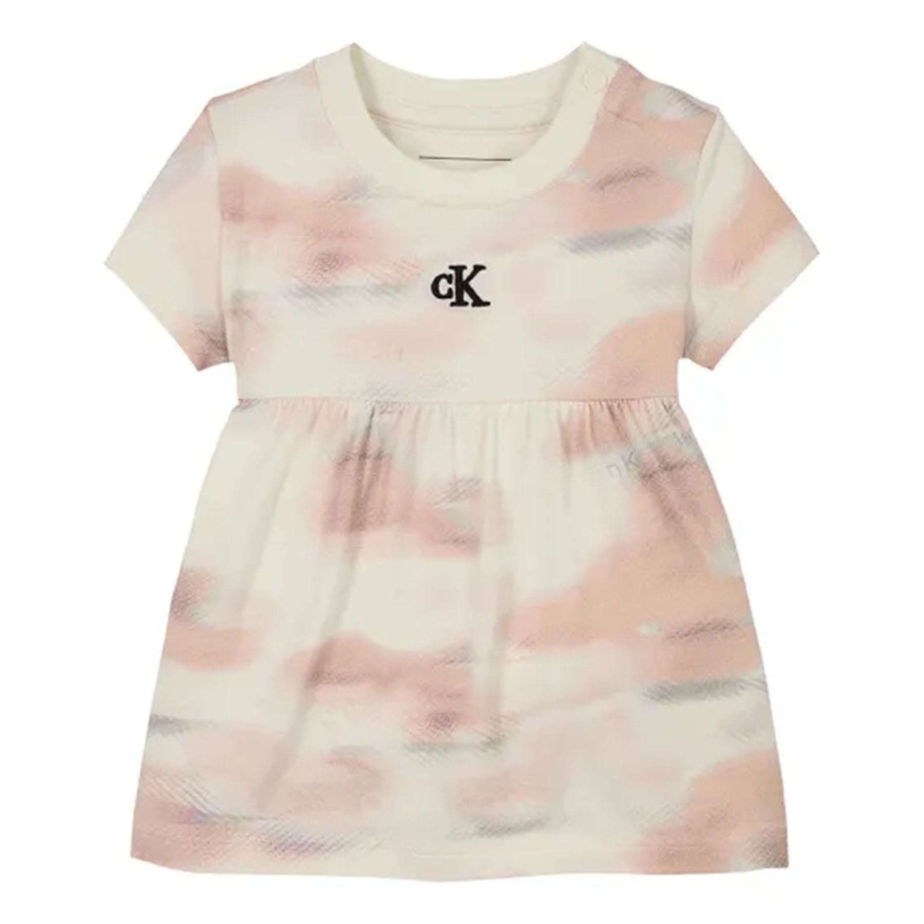 Patterned crew neck dress