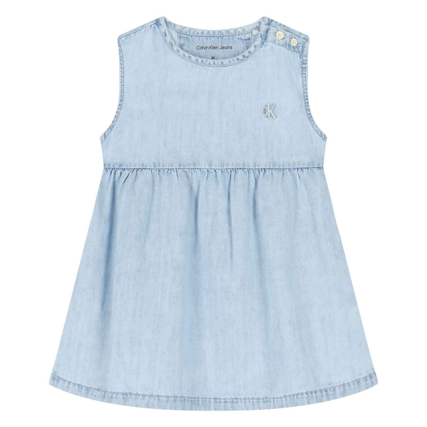 Calvin Klein Kids Sleeveless Cotton Jeans Dress