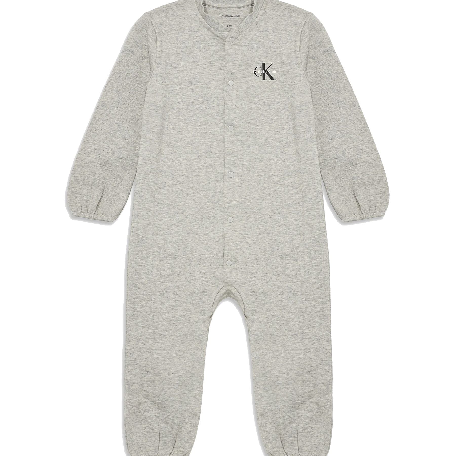 Calvin Klein Kids Striped Embroidered Romper with Front Opening