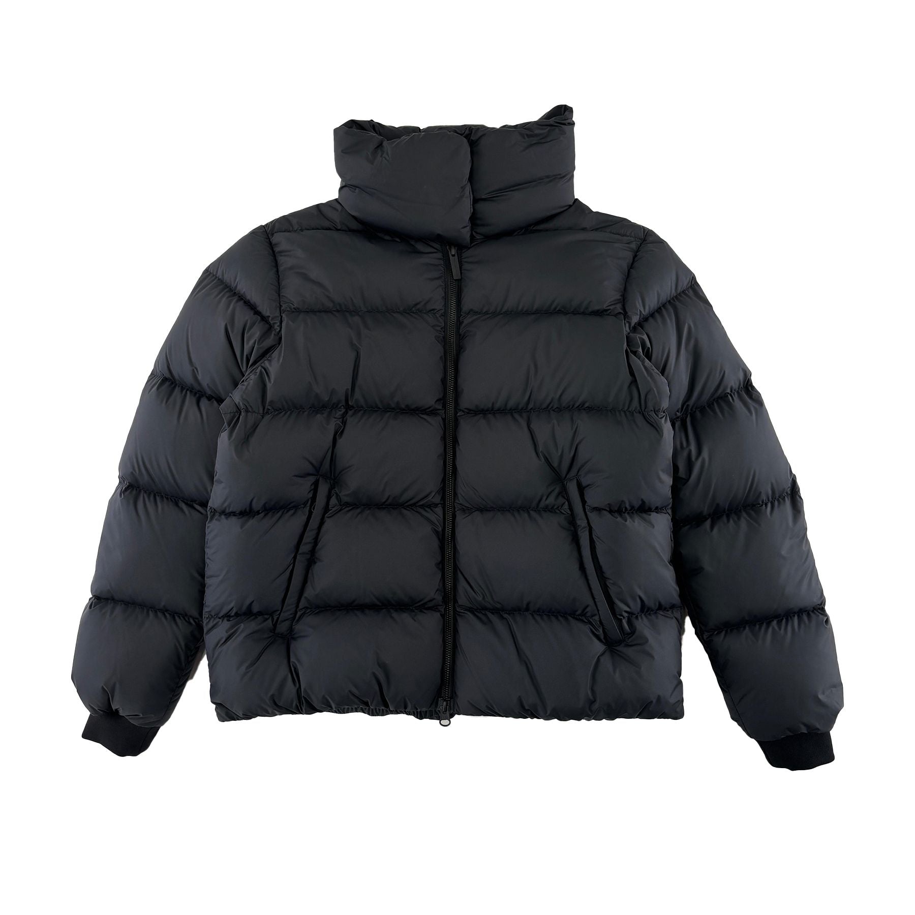 Colmar High Neck Down Jacket in Matte Fabric with Peached Effect, Black