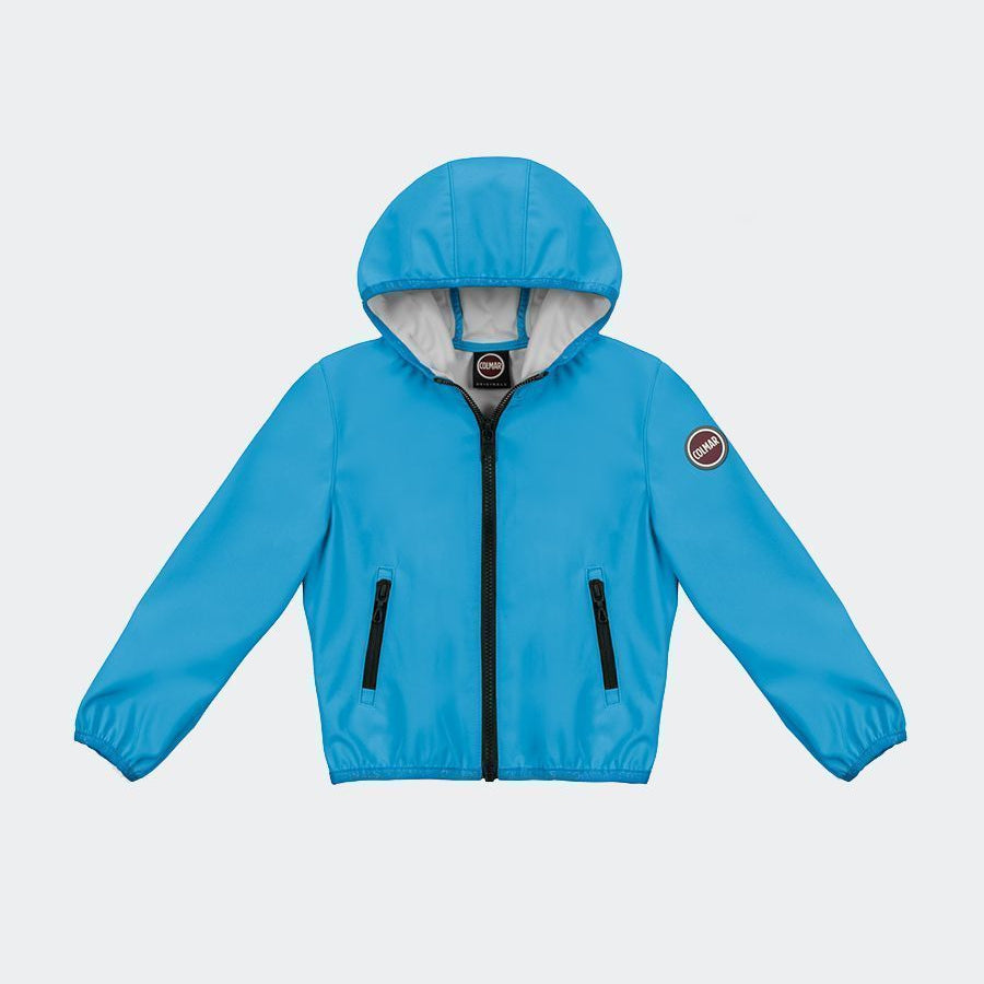 Light Blue Stretch Lightweight Jacket with Hood