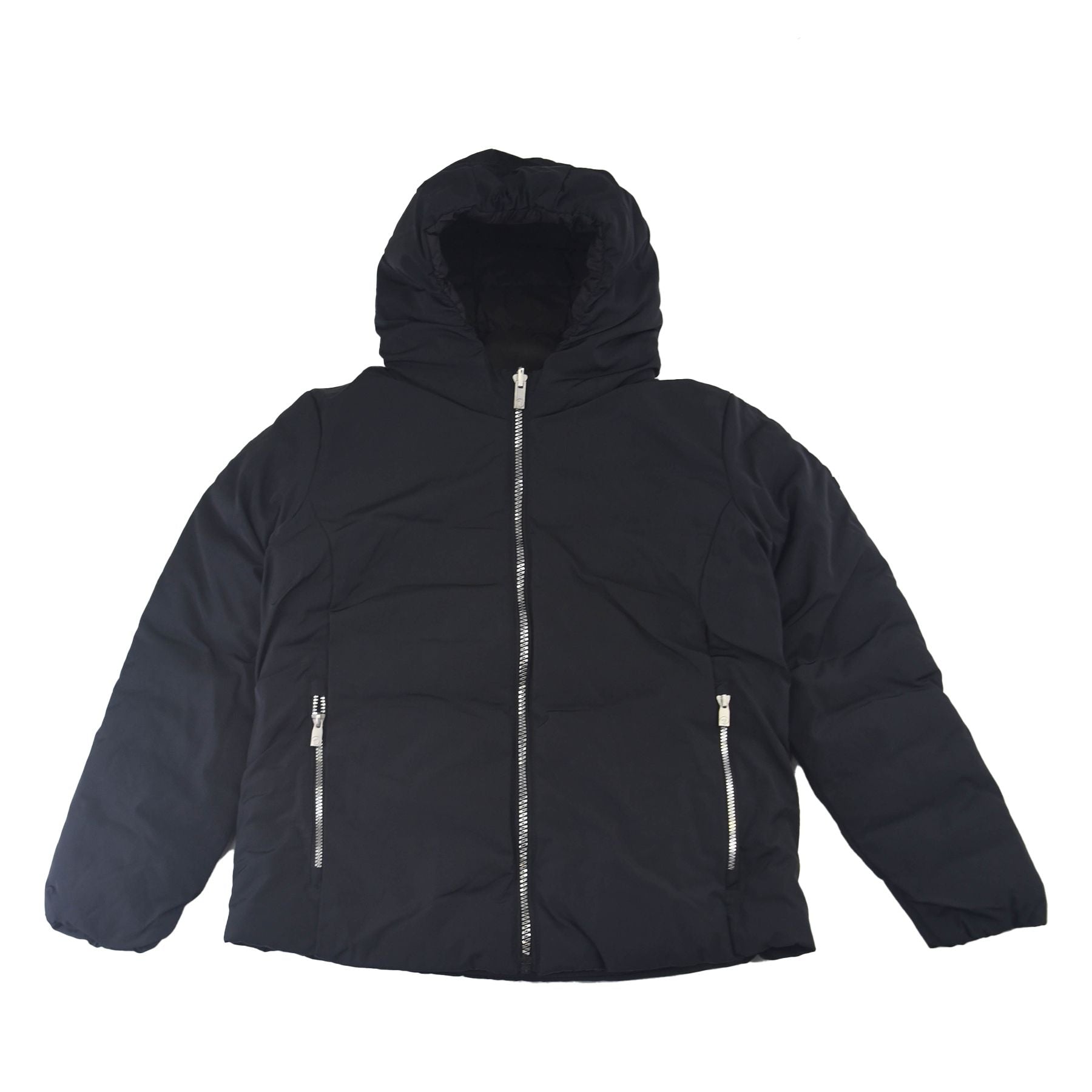 Down jacket in water-repellent technical fabric