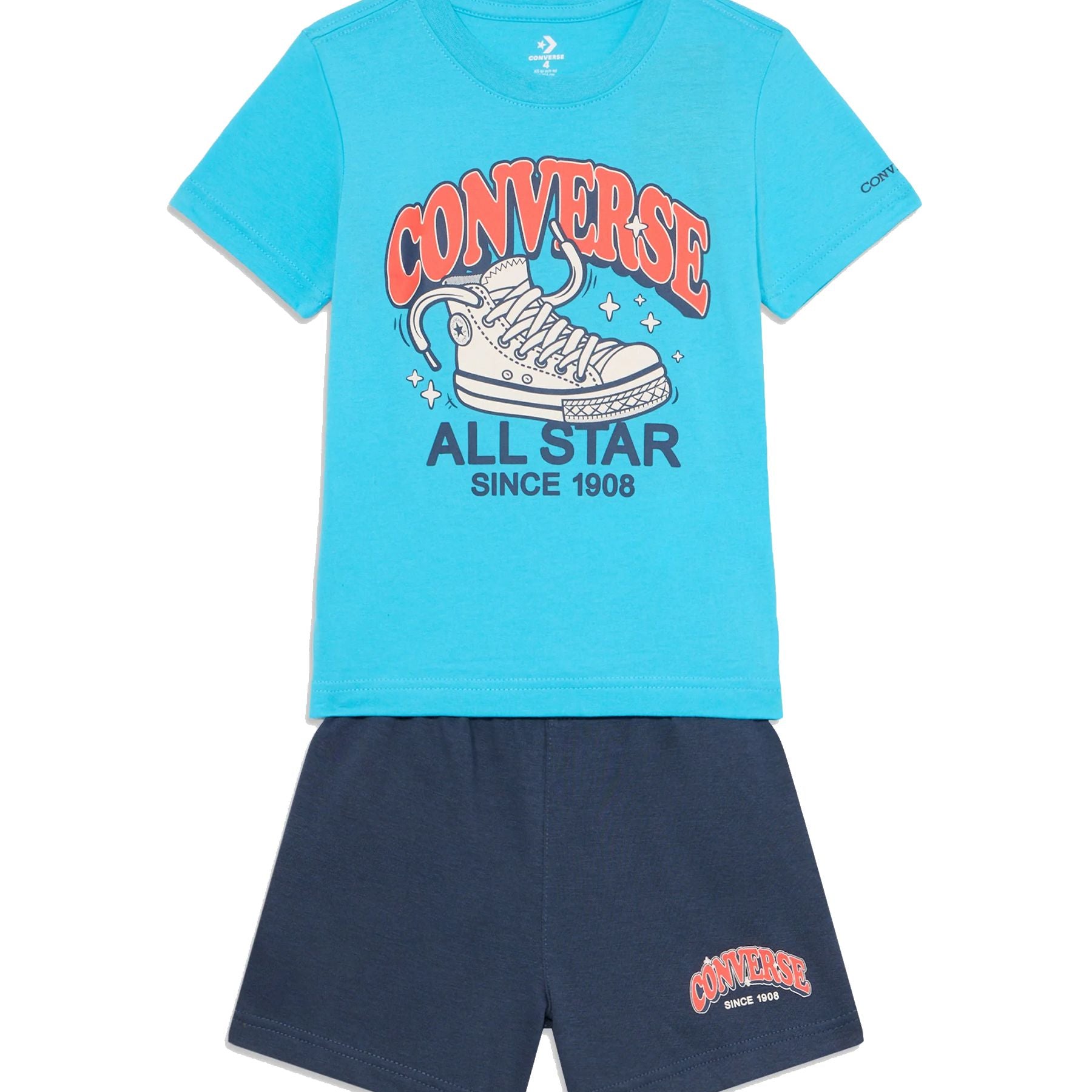 Converse Sportswear Set T-shirt and Bermuda Shorts Light Blue Grey